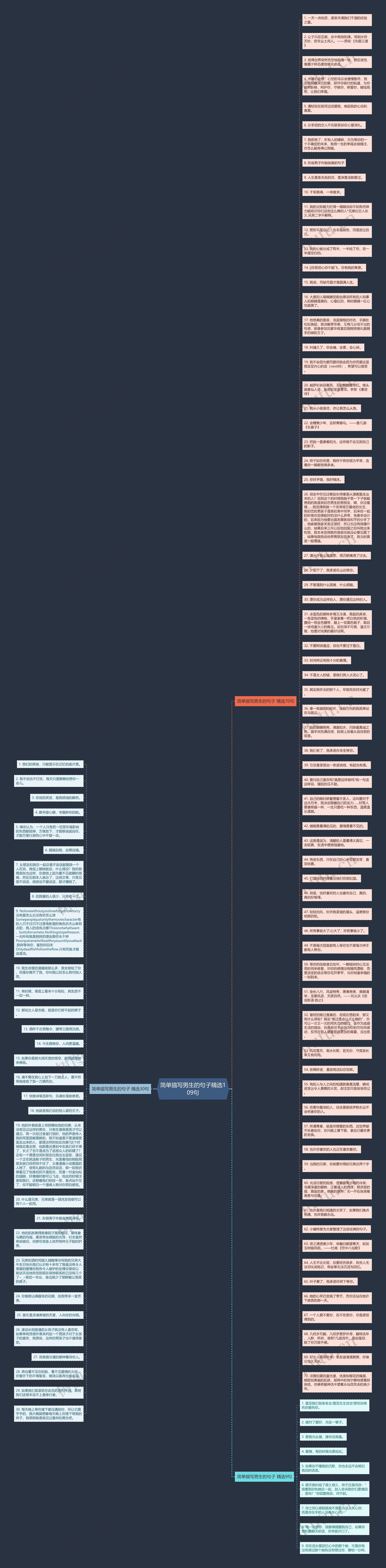 简单描写男生的句子精选109句思维导图