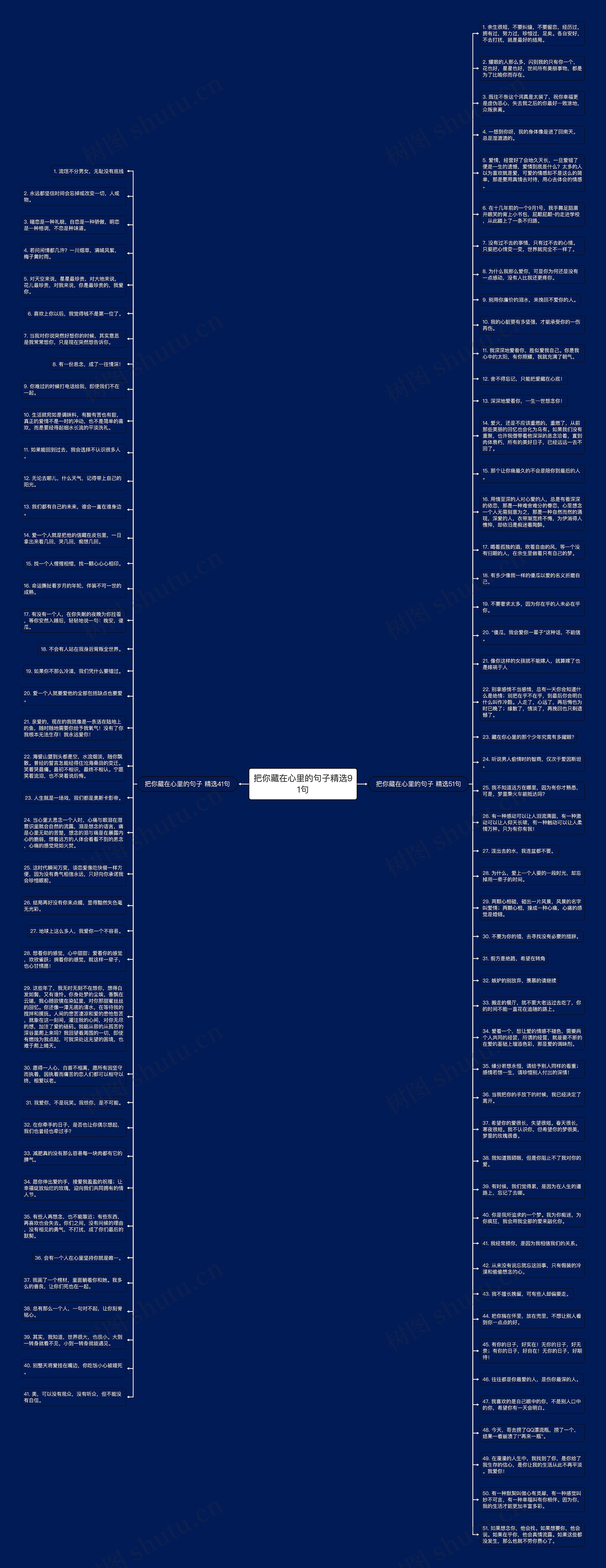 把你藏在心里的句子精选91句思维导图