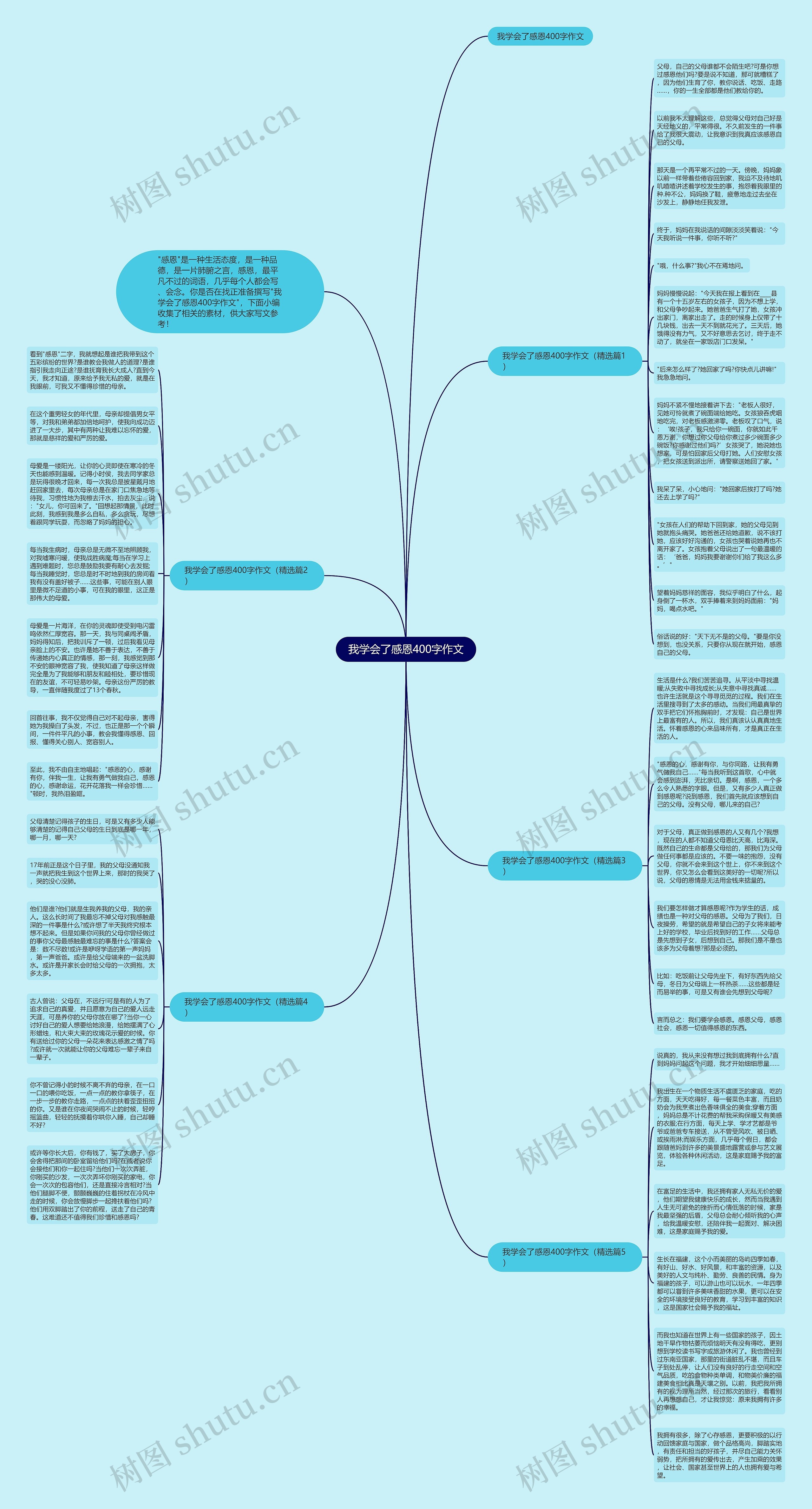 我学会了感恩400字作文思维导图