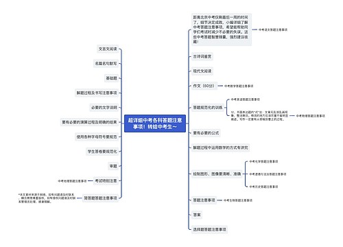 超详细中考各科答题注意事项！转给中考生～
