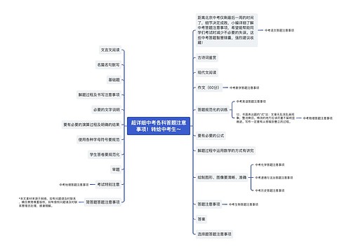 超详细中考各科答题注意事项！转给中考生～