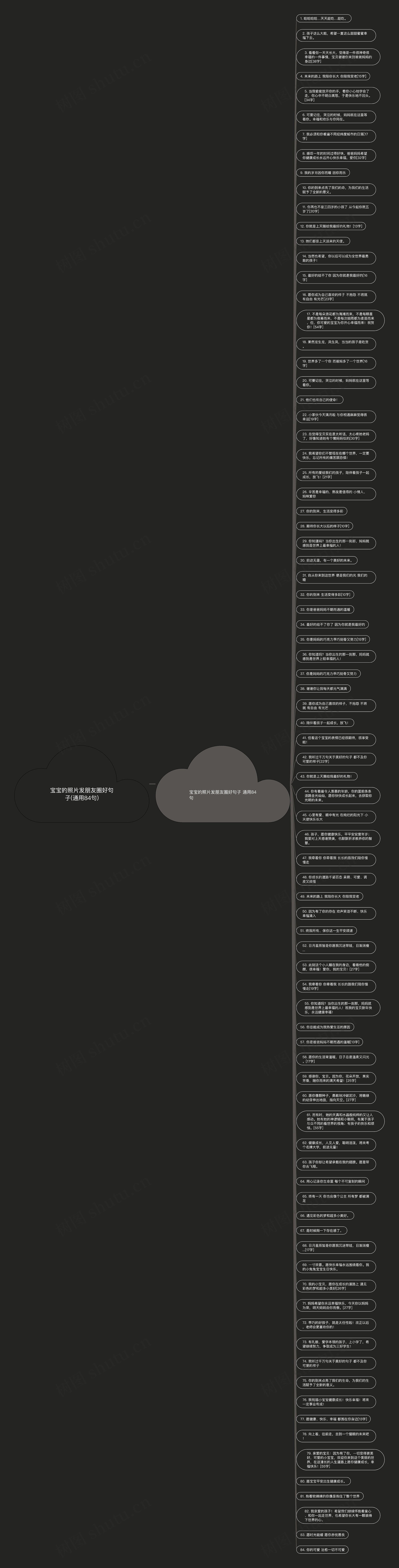 宝宝的照片发朋友圈好句子(通用84句)思维导图