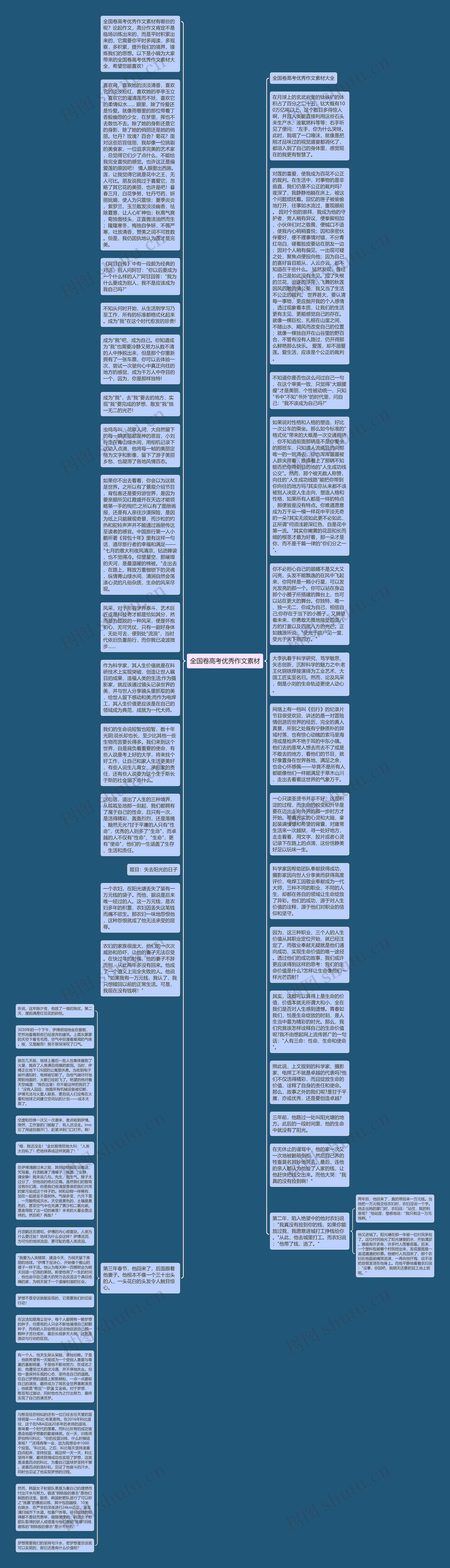 全国卷高考优秀作文素材思维导图