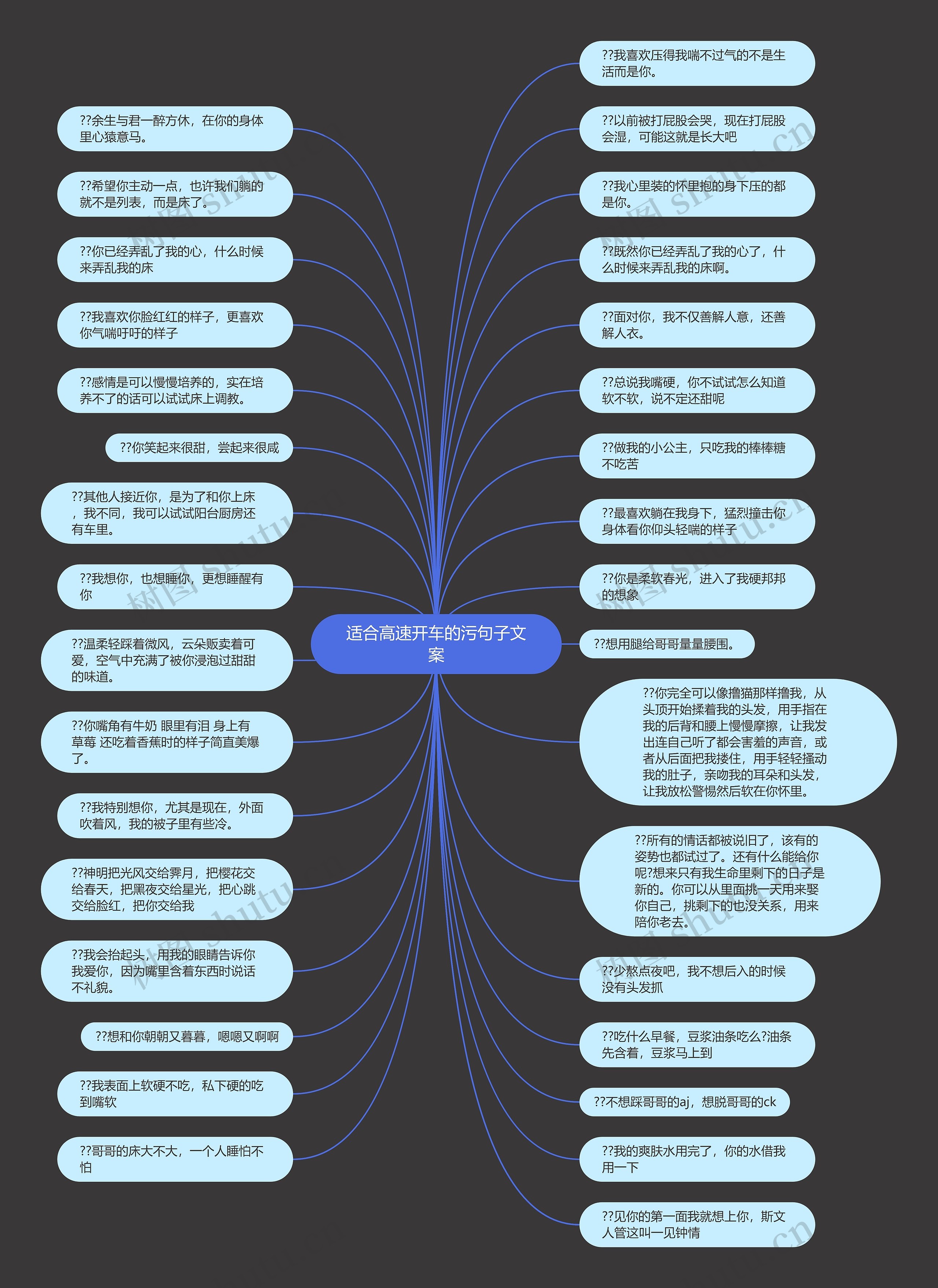 适合高速开车的污句子文案思维导图