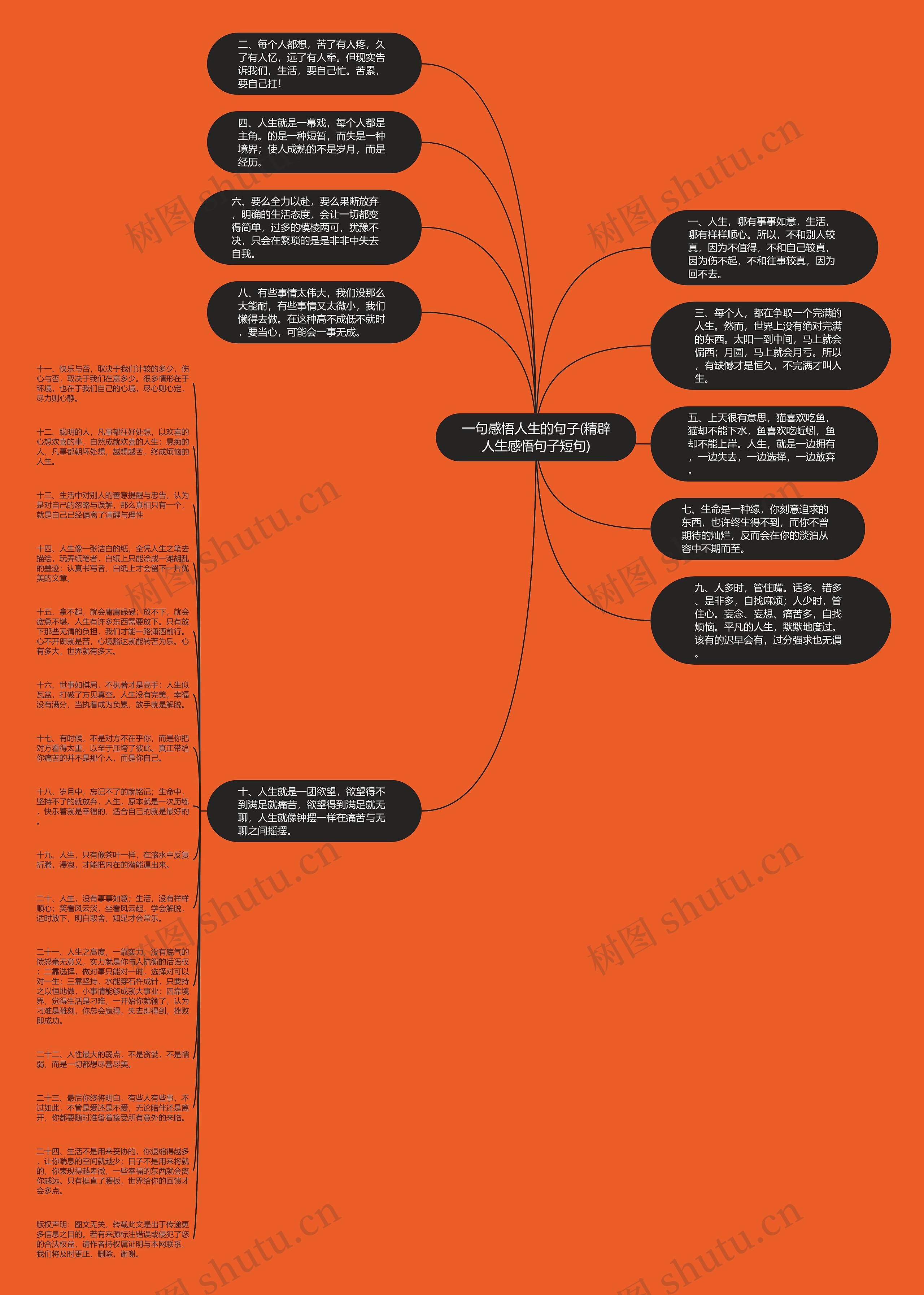 一句感悟人生的句子(精辟人生感悟句子短句)思维导图