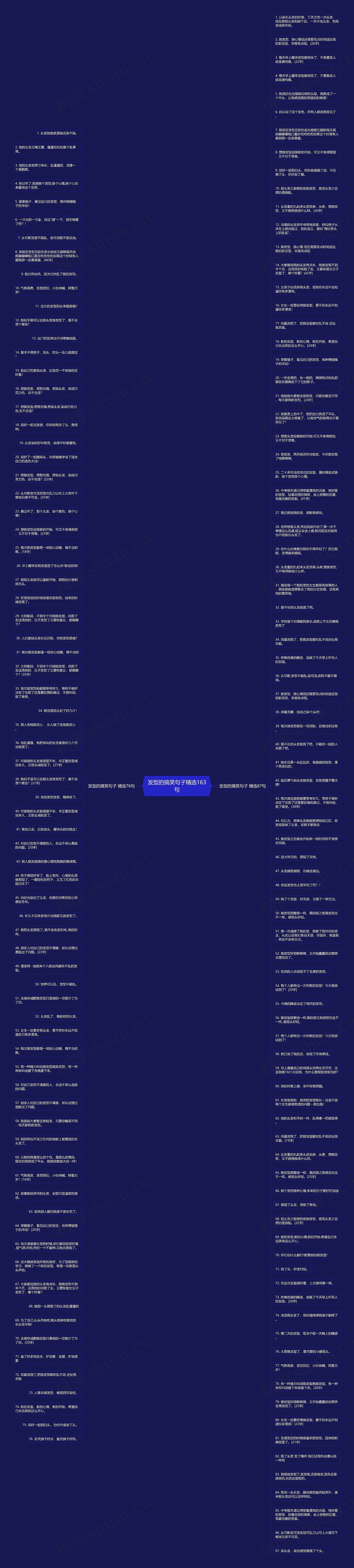 发型的搞笑句子精选163句思维导图