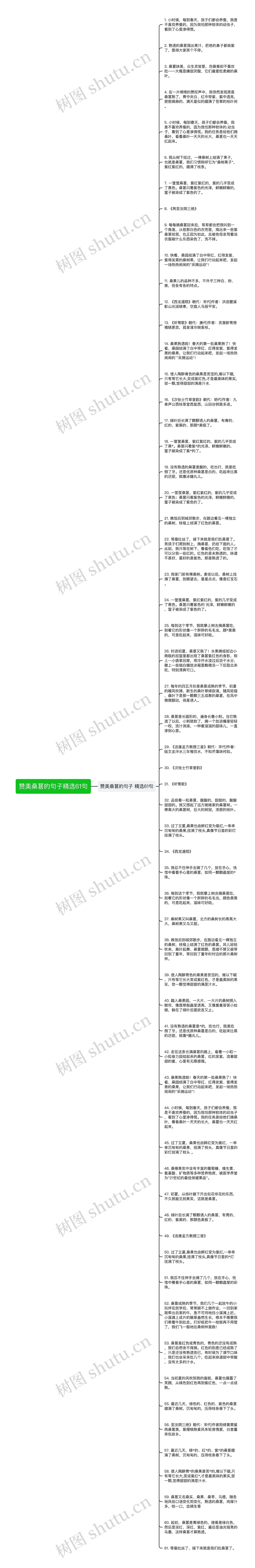 赞美桑葚的句子精选61句思维导图