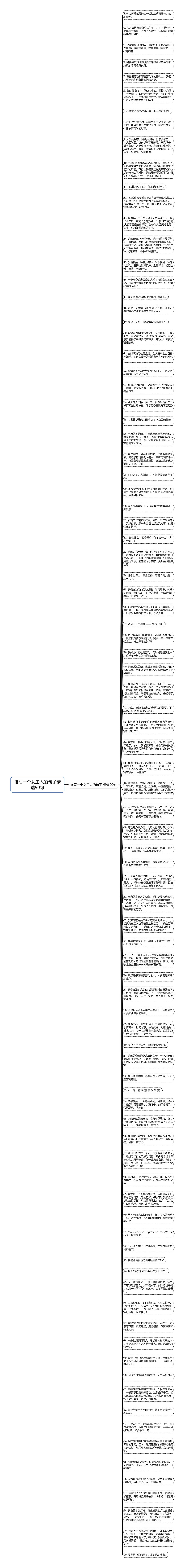 描写一个女工人的句子精选90句思维导图