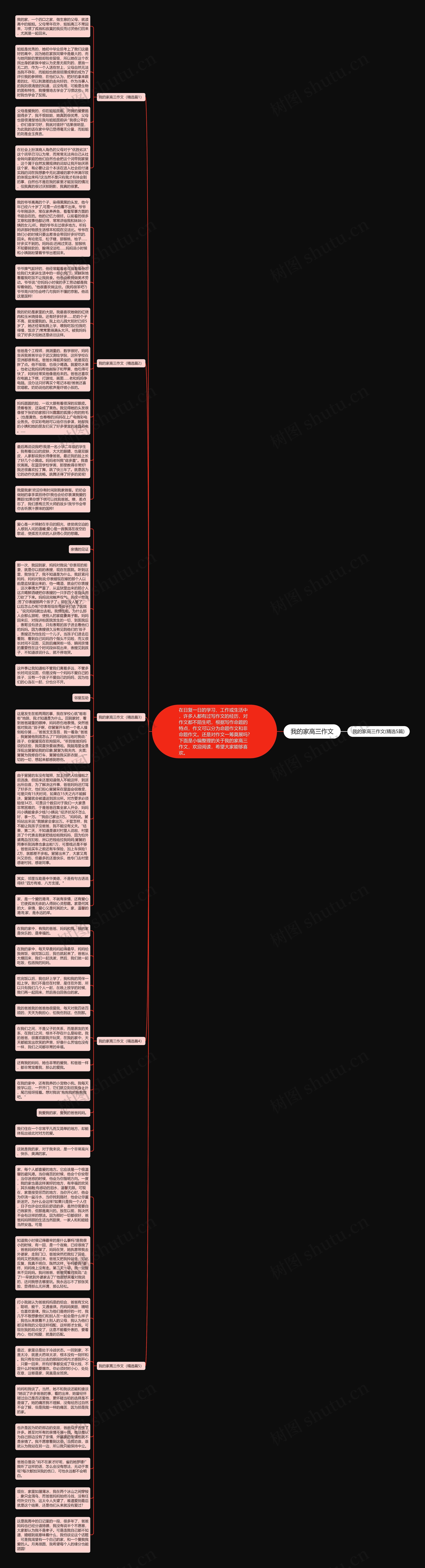 我的家高三作文思维导图
