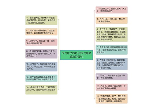 天气凉了的句子(天气越来越凉的语句)