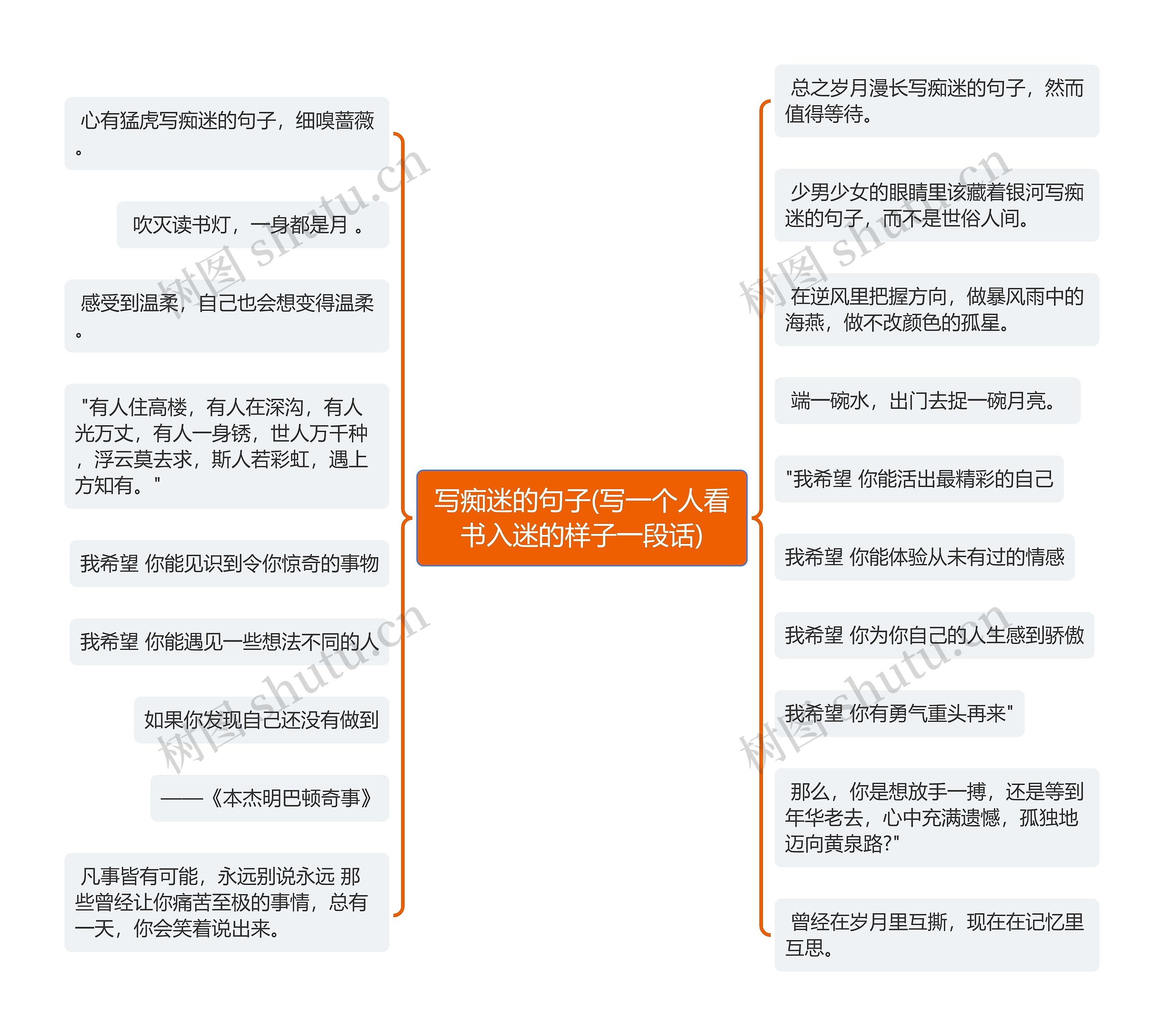 写痴迷的句子(写一个人看书入迷的样子一段话)思维导图