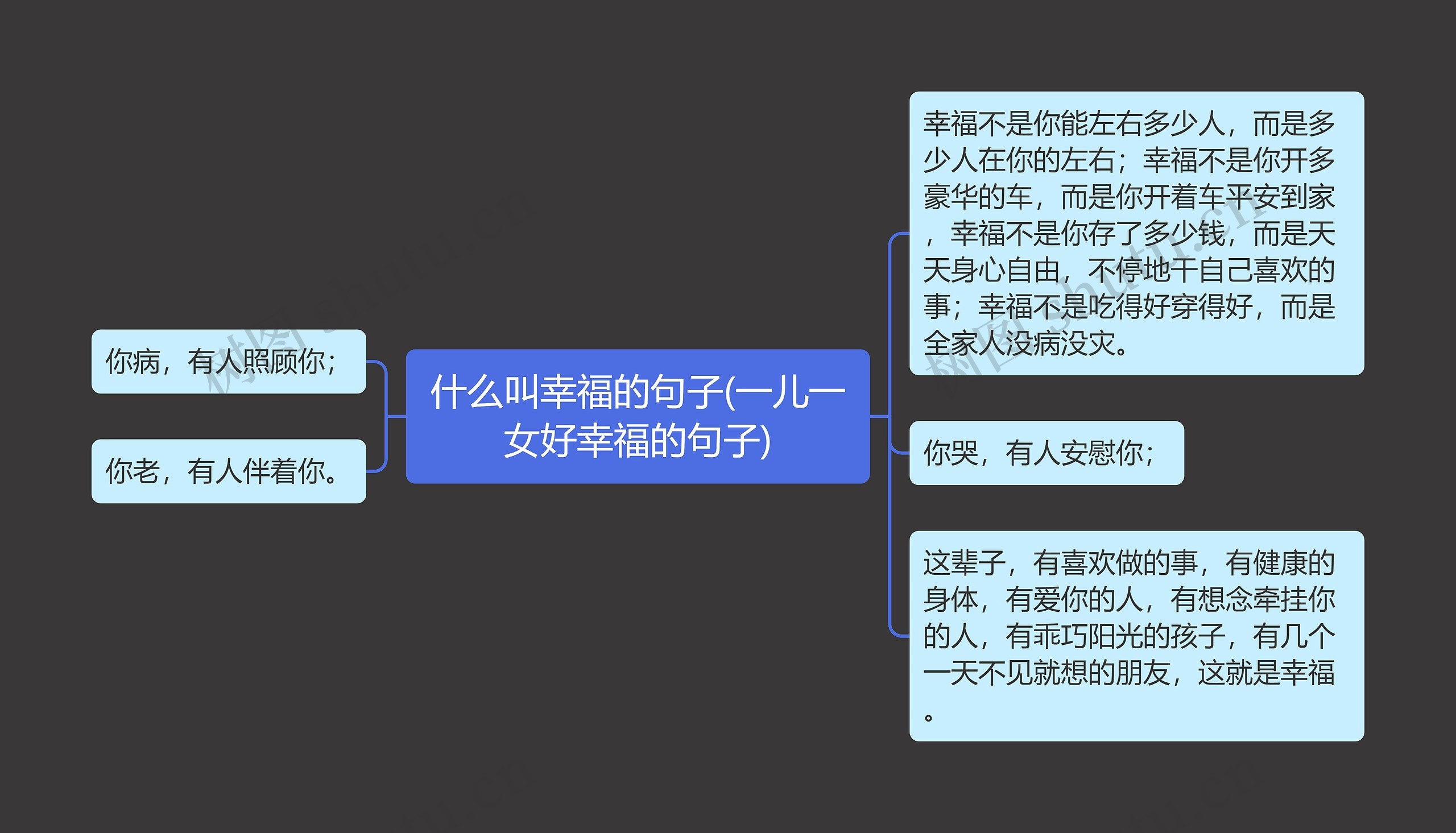 什么叫幸福的句子(一儿一女好幸福的句子)思维导图