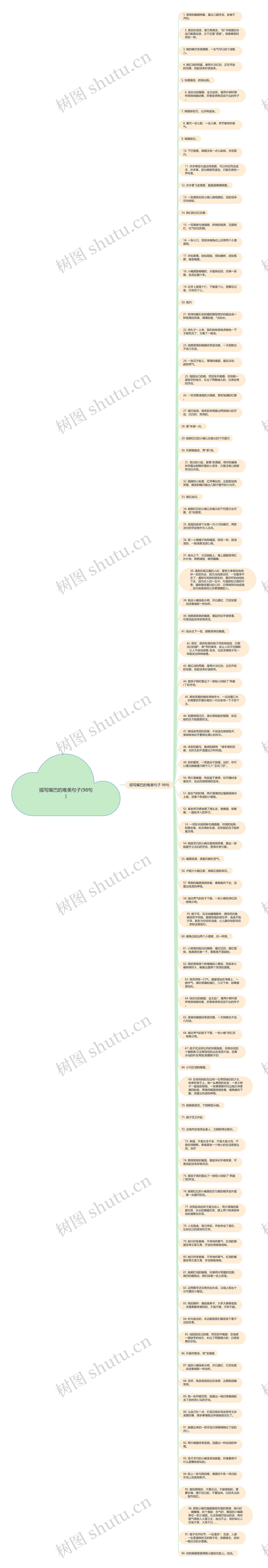 描写嘴巴的唯美句子(98句)思维导图