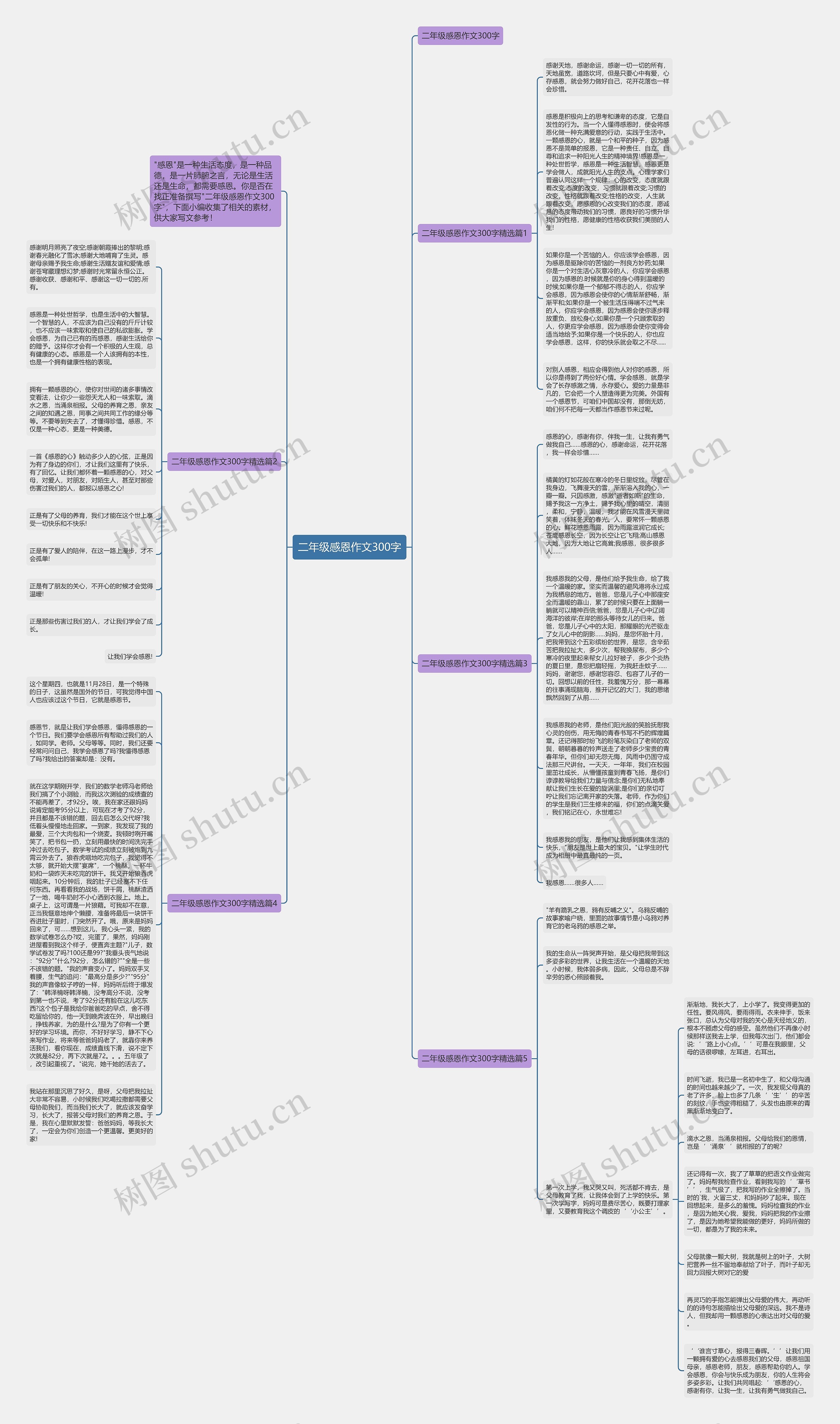 二年级感恩作文300字思维导图