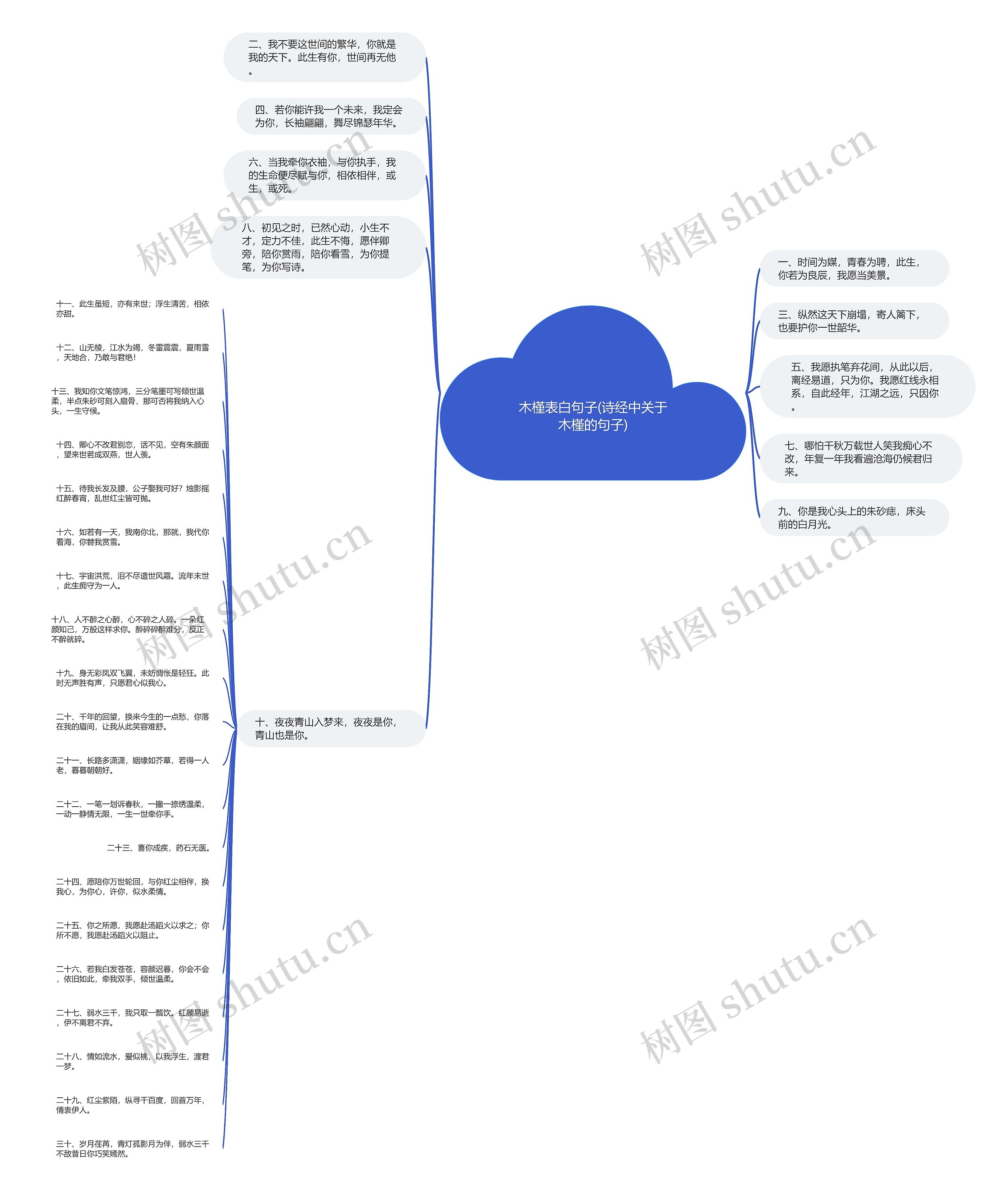 木槿表白句子(诗经中关于木槿的句子)思维导图