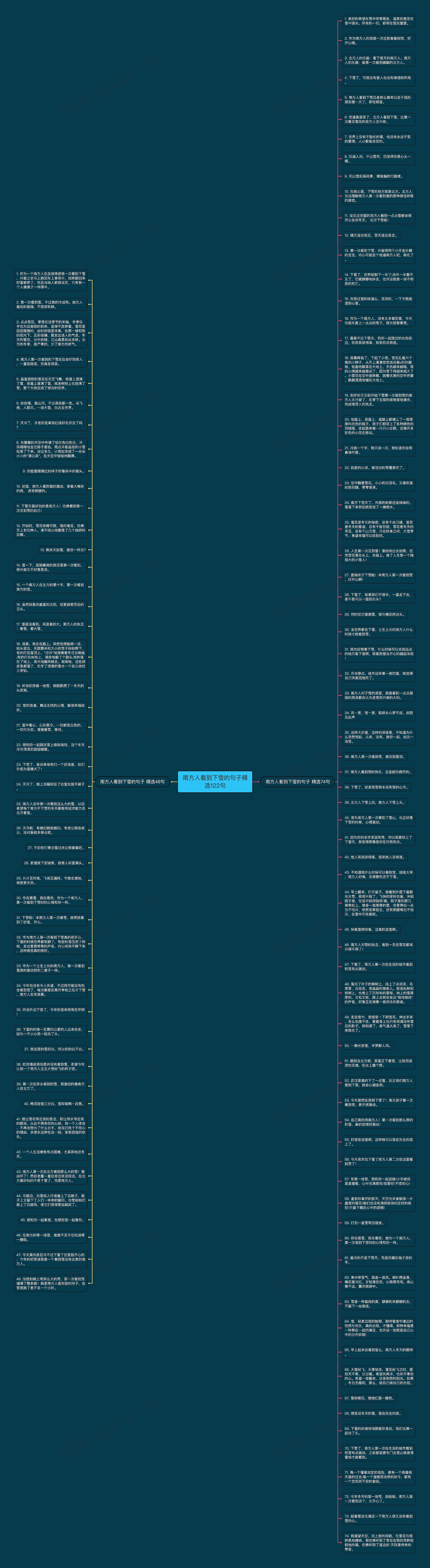 南方人看到下雪的句子精选122句思维导图