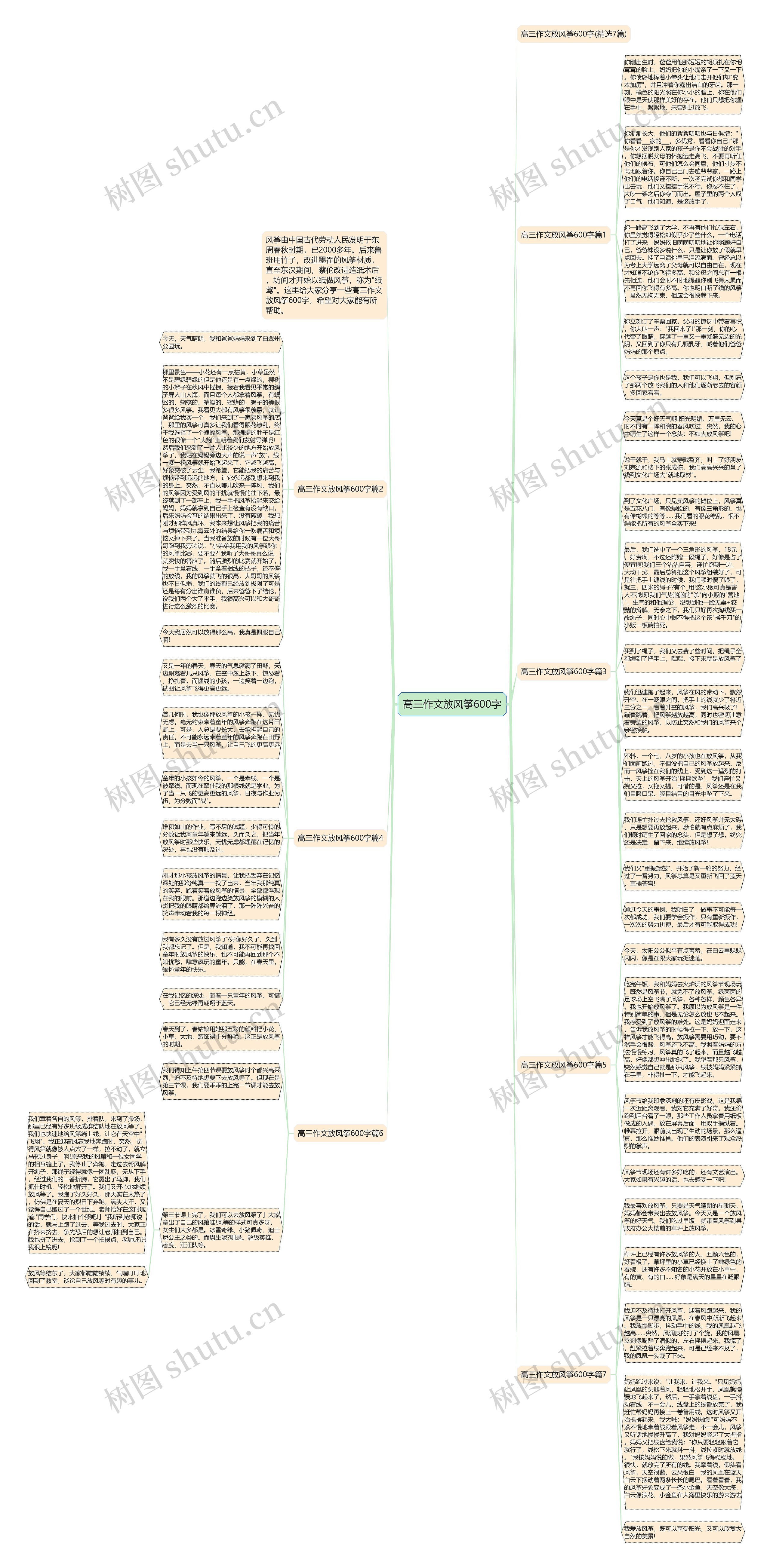 高三作文放风筝600字思维导图