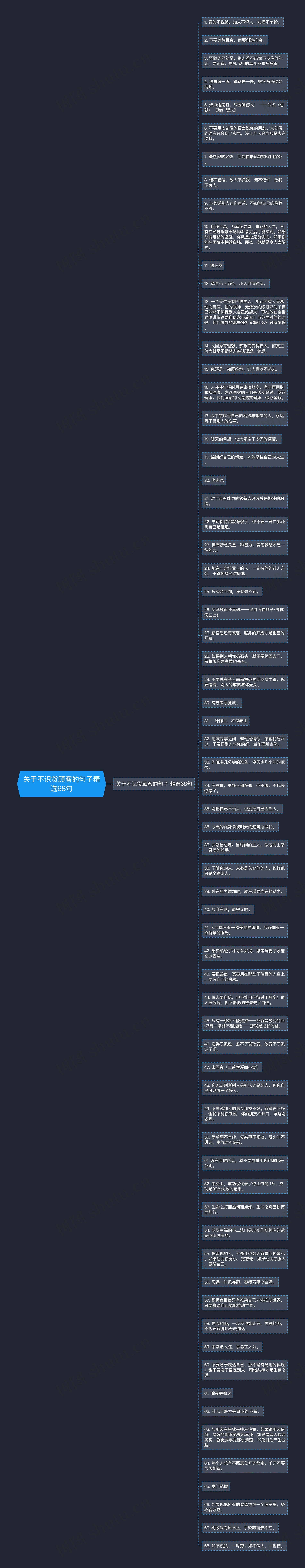 关于不识货顾客的句子精选68句思维导图