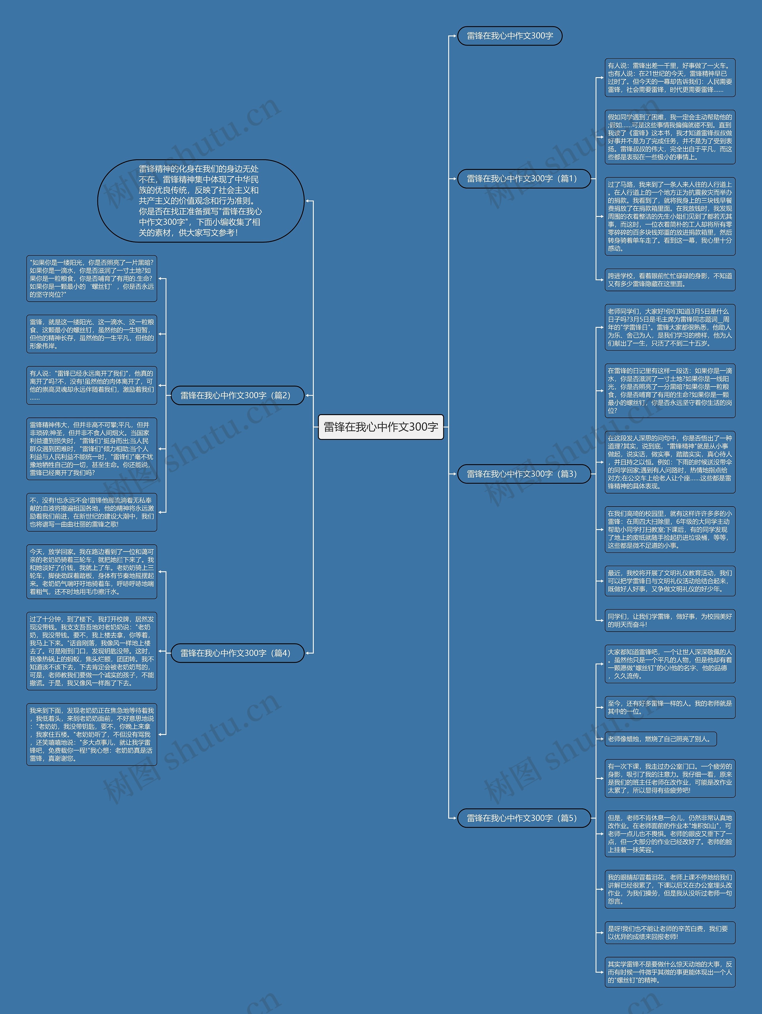 雷锋在我心中作文300字思维导图
