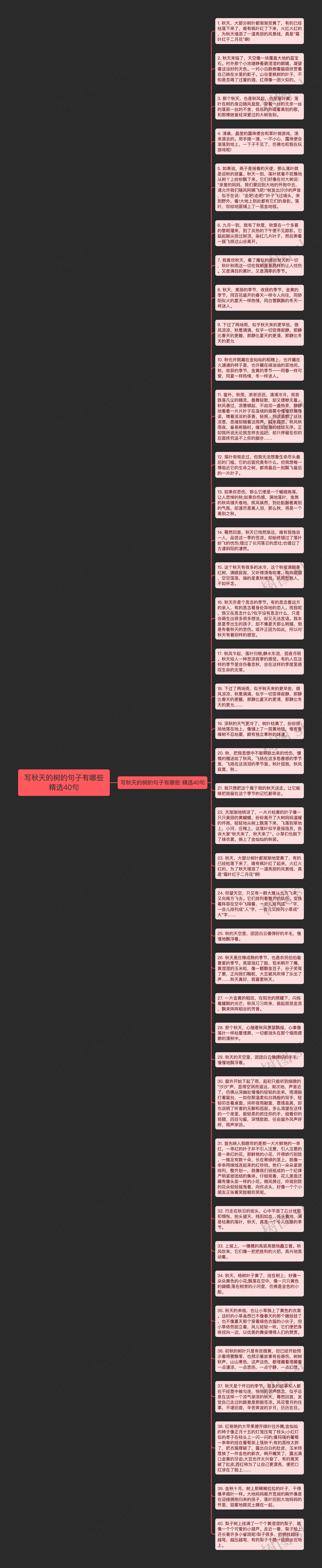 写秋天的树的句子有哪些精选40句思维导图