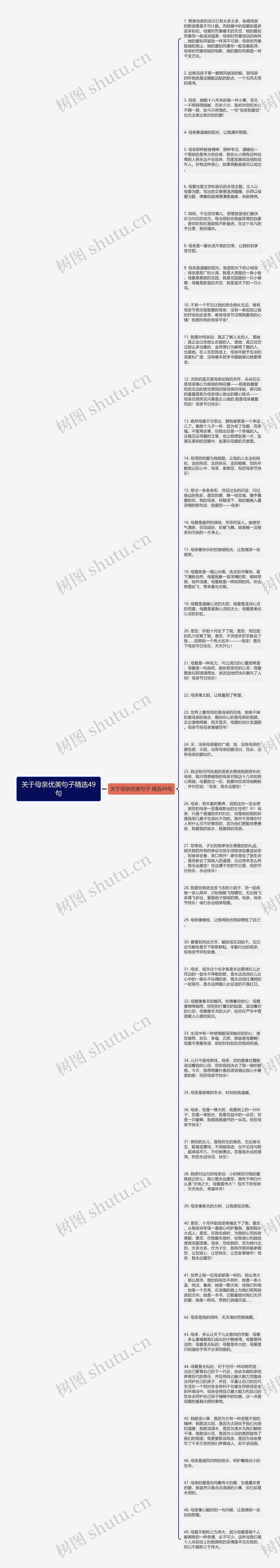 关于母亲优美句子精选49句思维导图