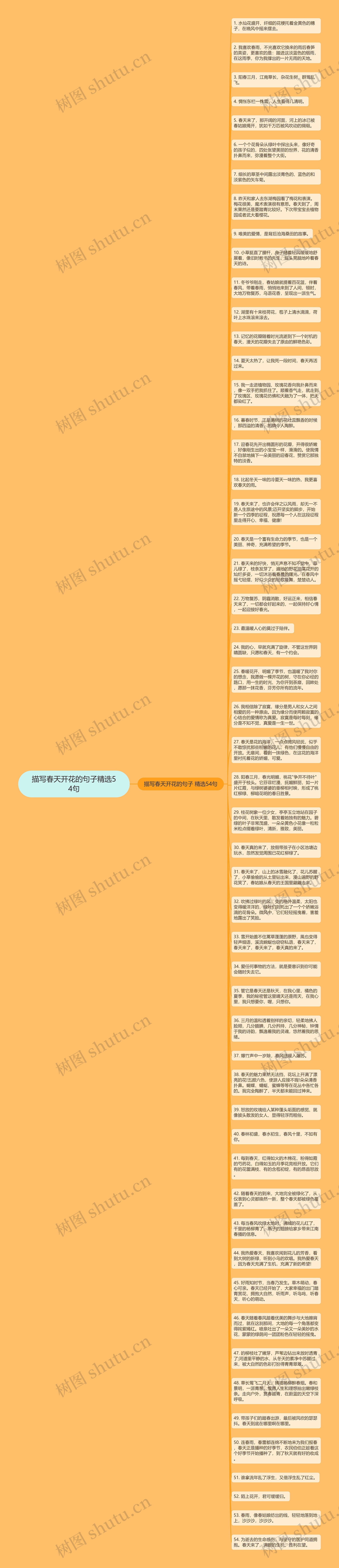 描写春天开花的句子精选54句思维导图