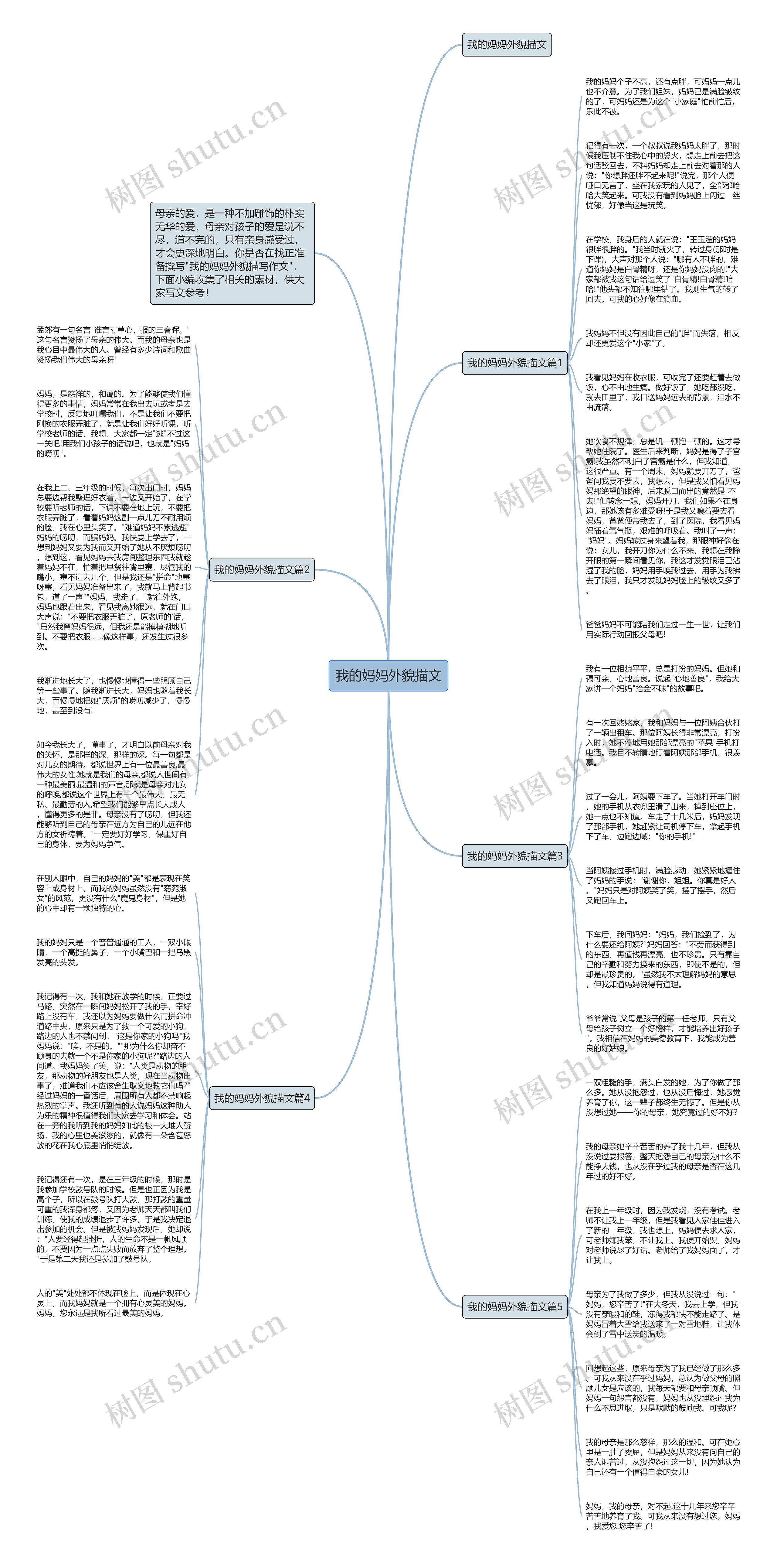 我的妈妈外貌描文思维导图
