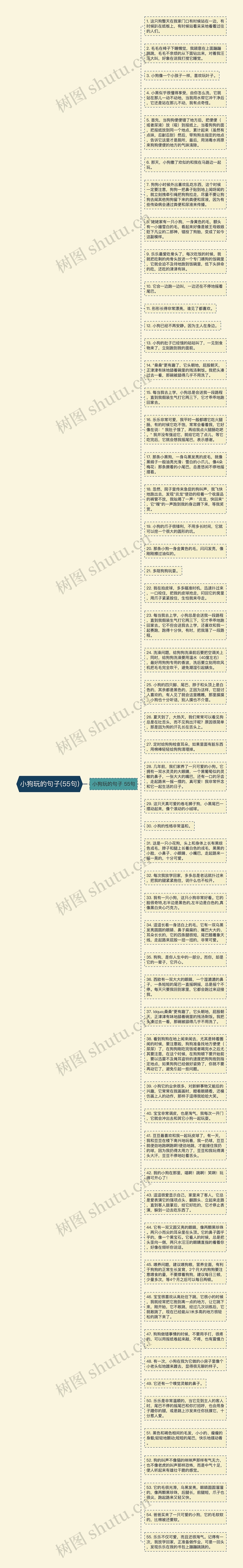 小狗玩的句子(55句)思维导图