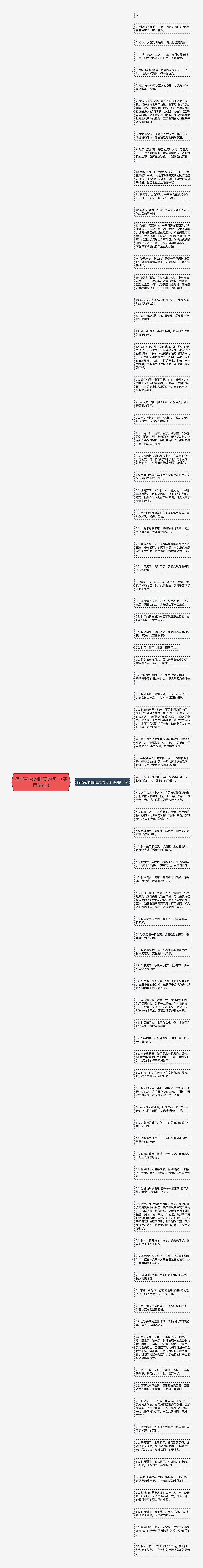 描写初秋的唯美的句子(实用85句)思维导图