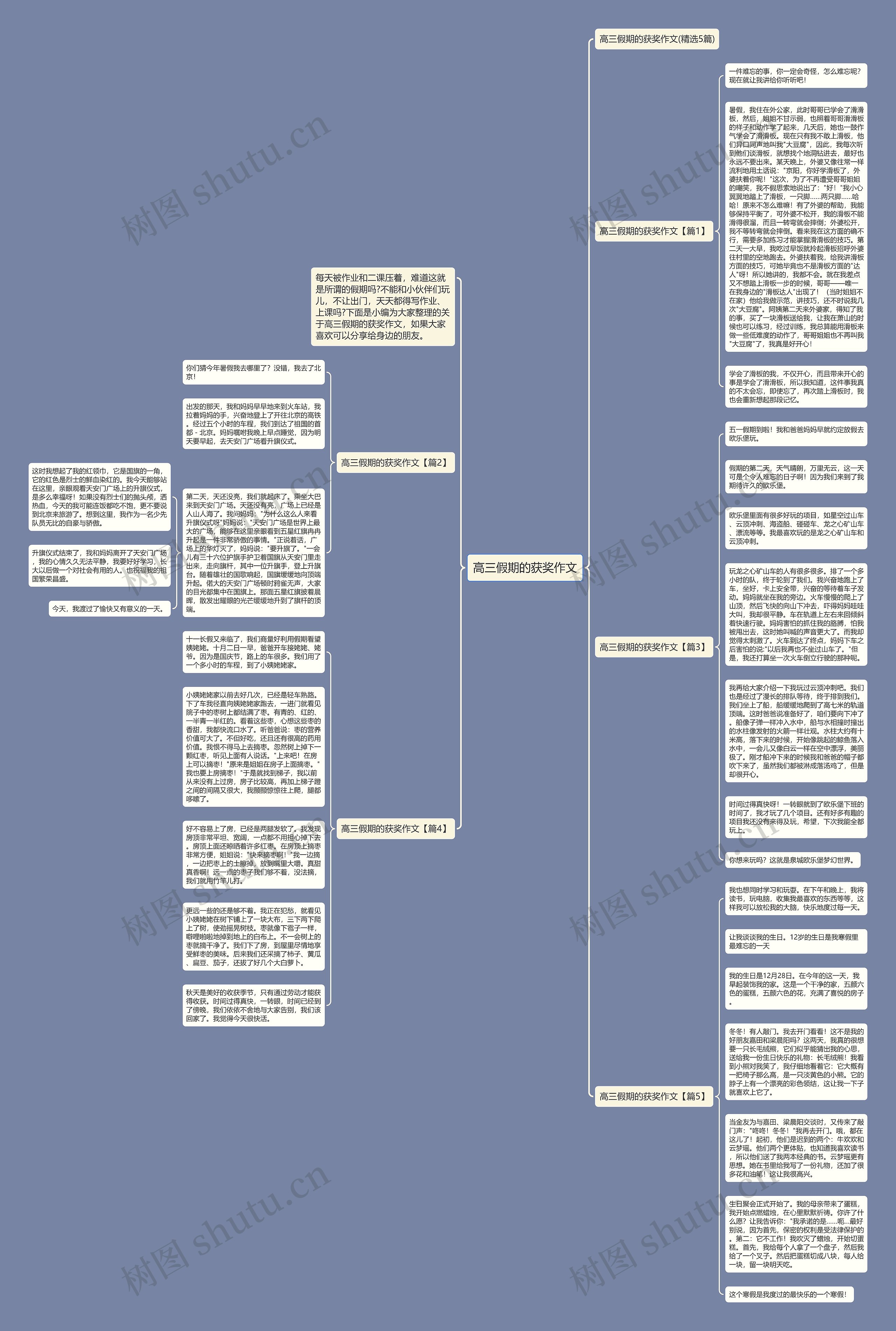 高三假期的获奖作文思维导图
