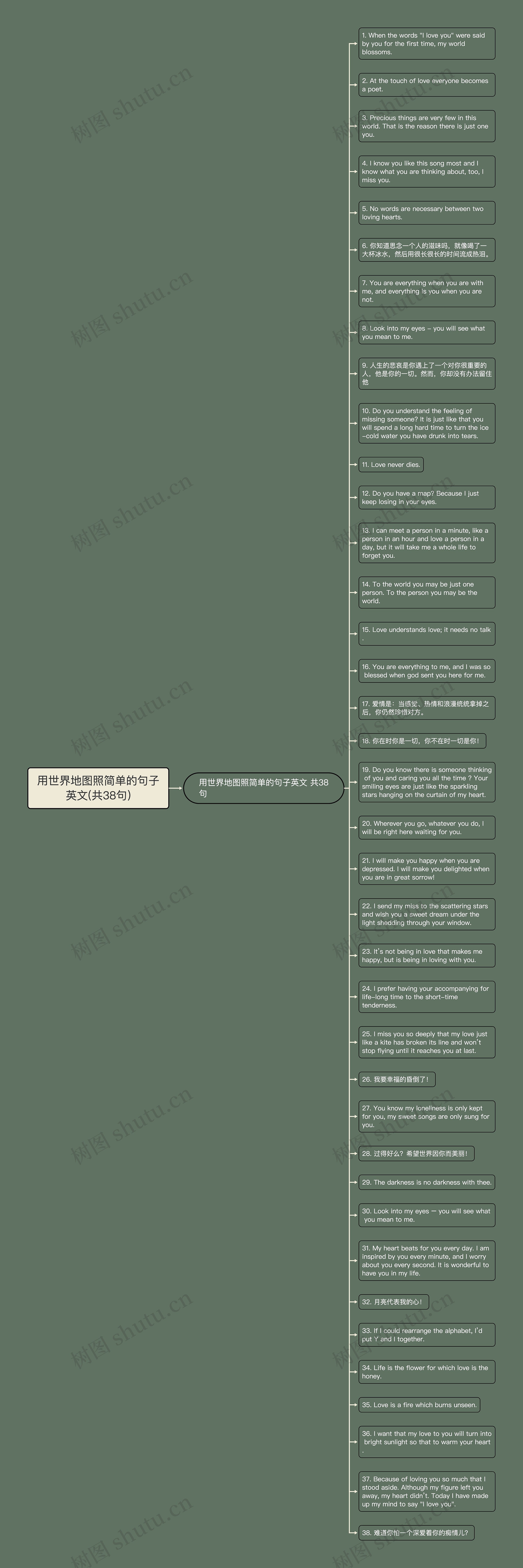 用世界地图照简单的句子英文(共38句)思维导图