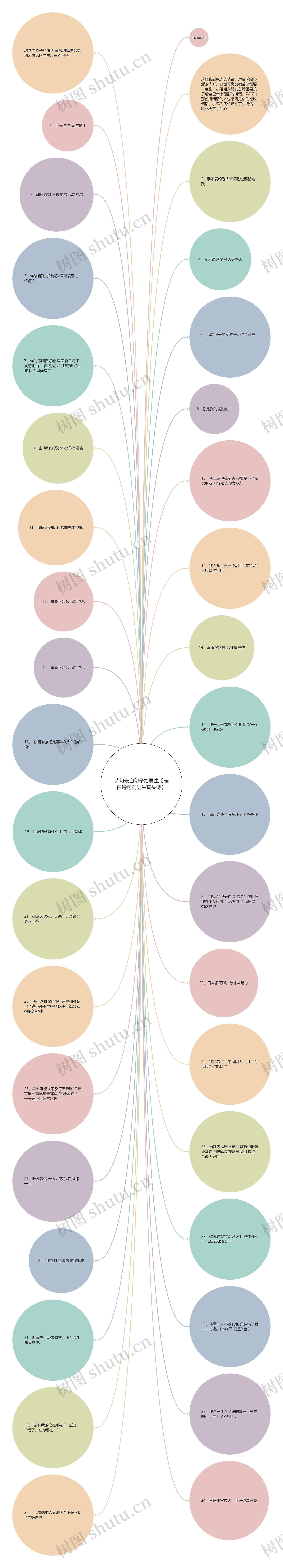 诗句表白句子给男生【表白诗句向男生藏头诗】思维导图