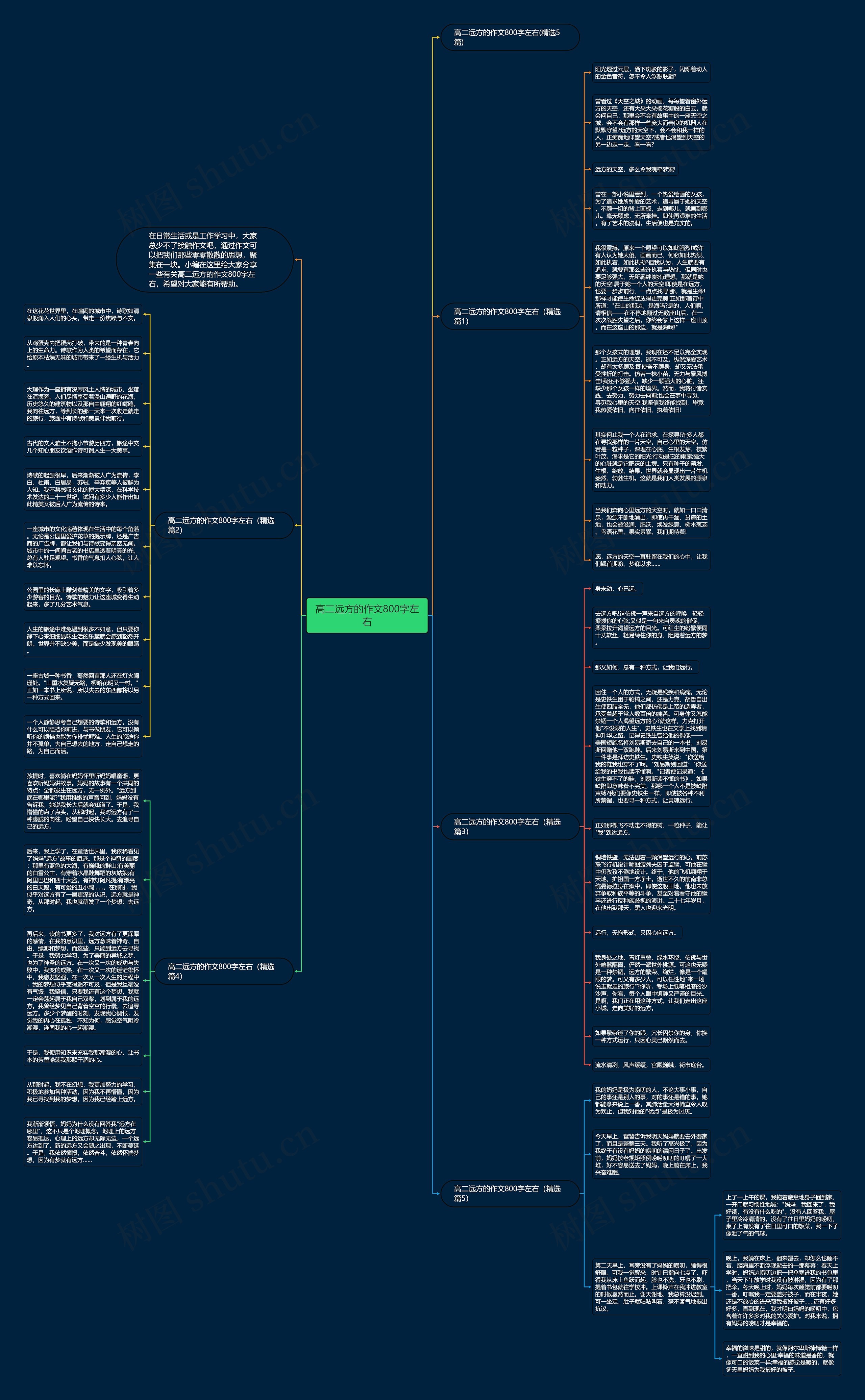 高二远方的作文800字左右思维导图