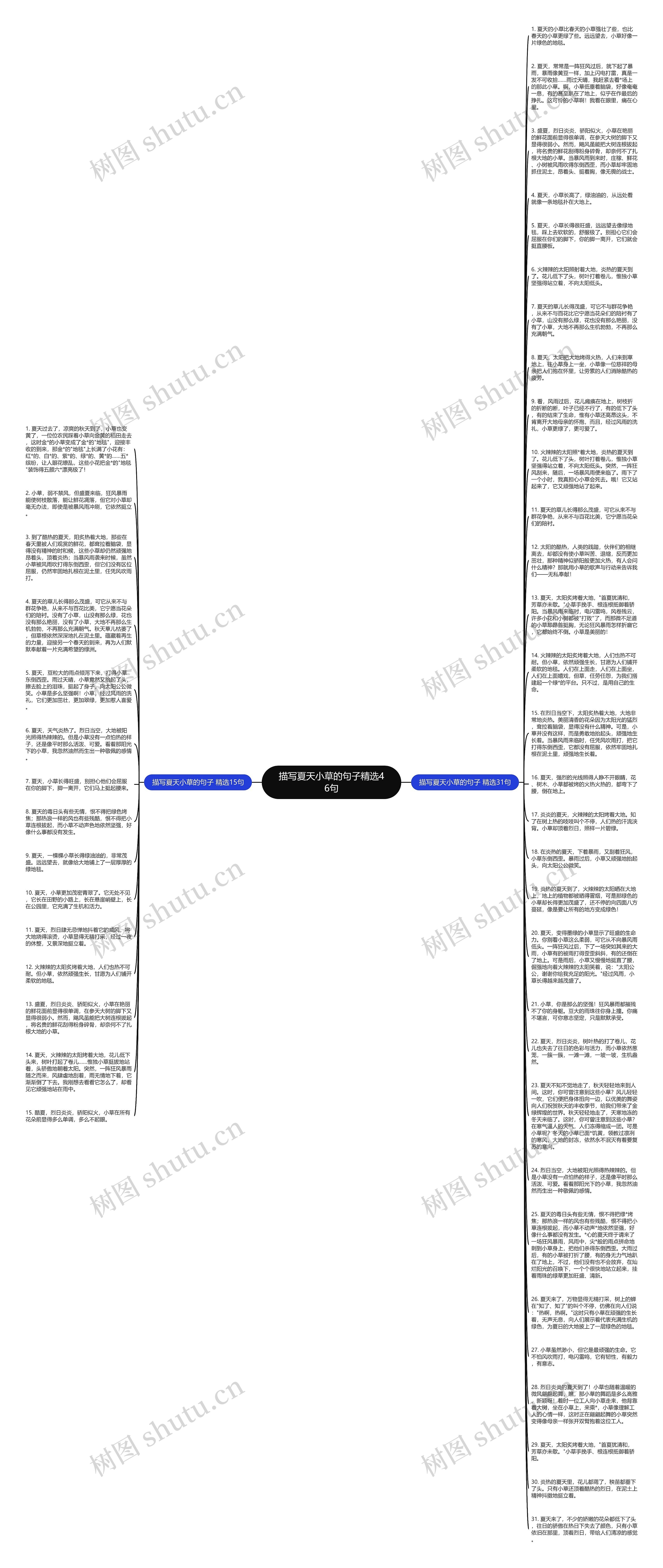 描写夏天小草的句子精选46句思维导图