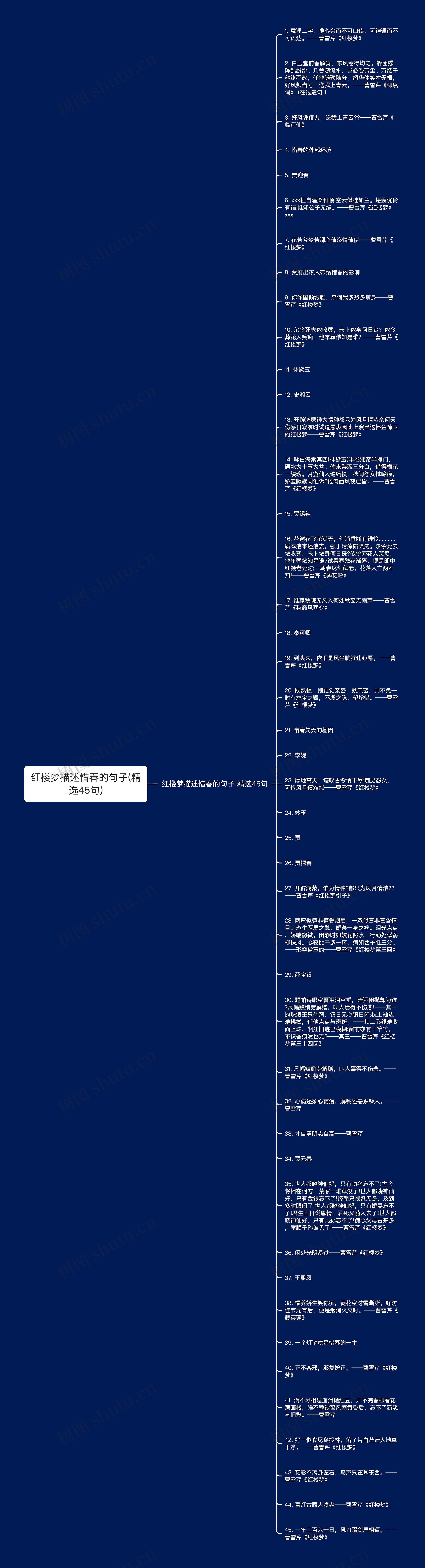 红楼梦描述惜春的句子(精选45句)思维导图