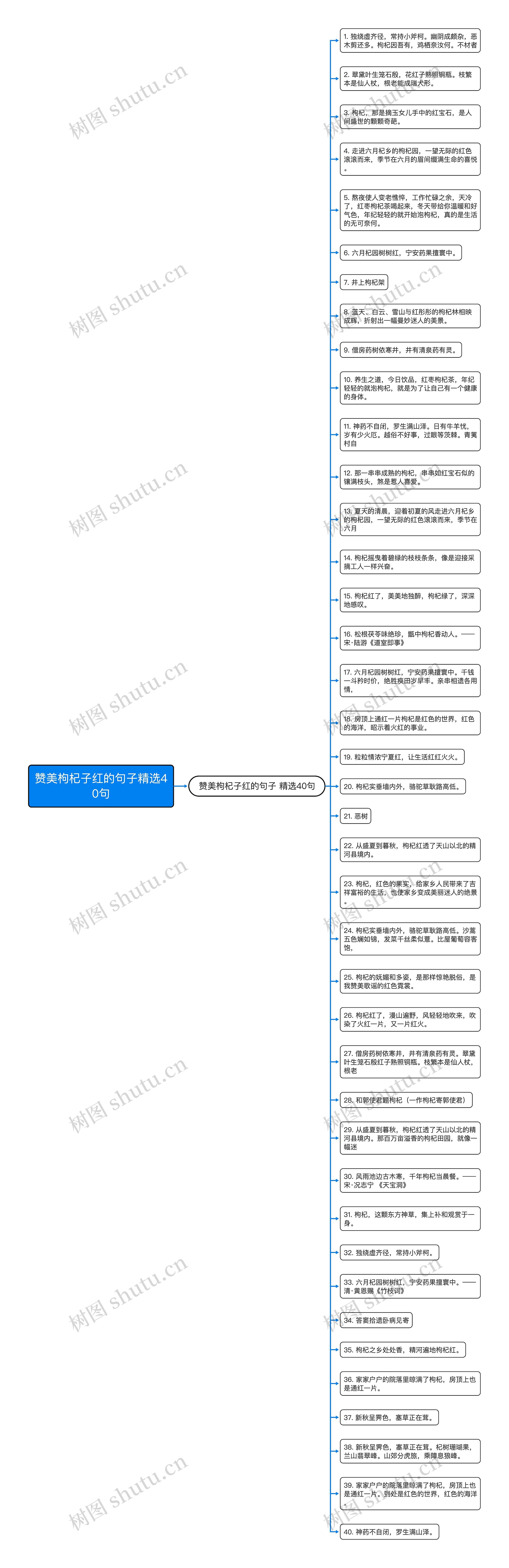 赞美枸杞子红的句子精选40句思维导图