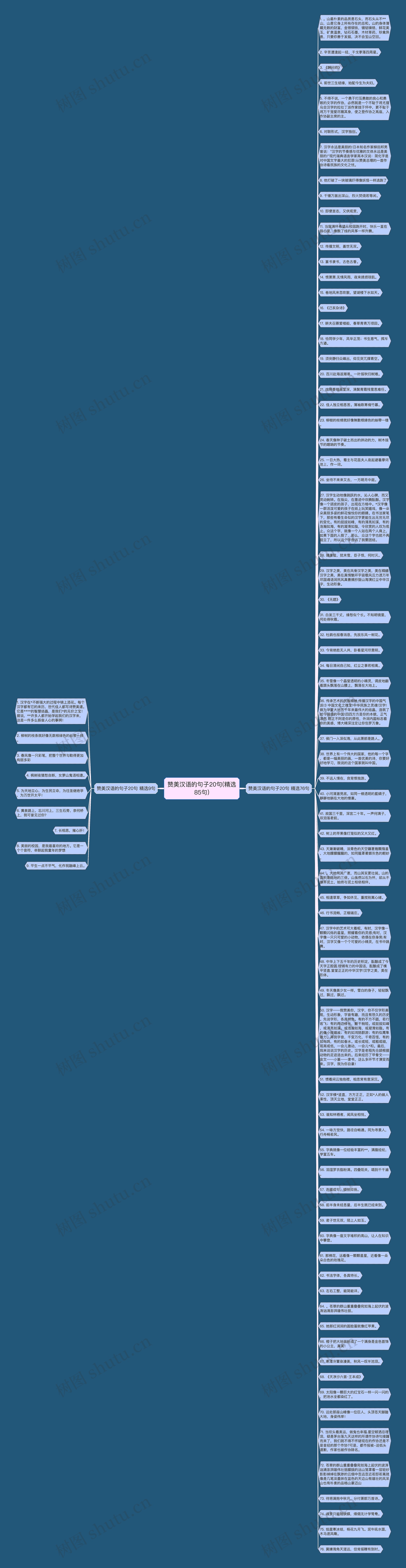 赞美汉语的句子20句(精选85句)思维导图