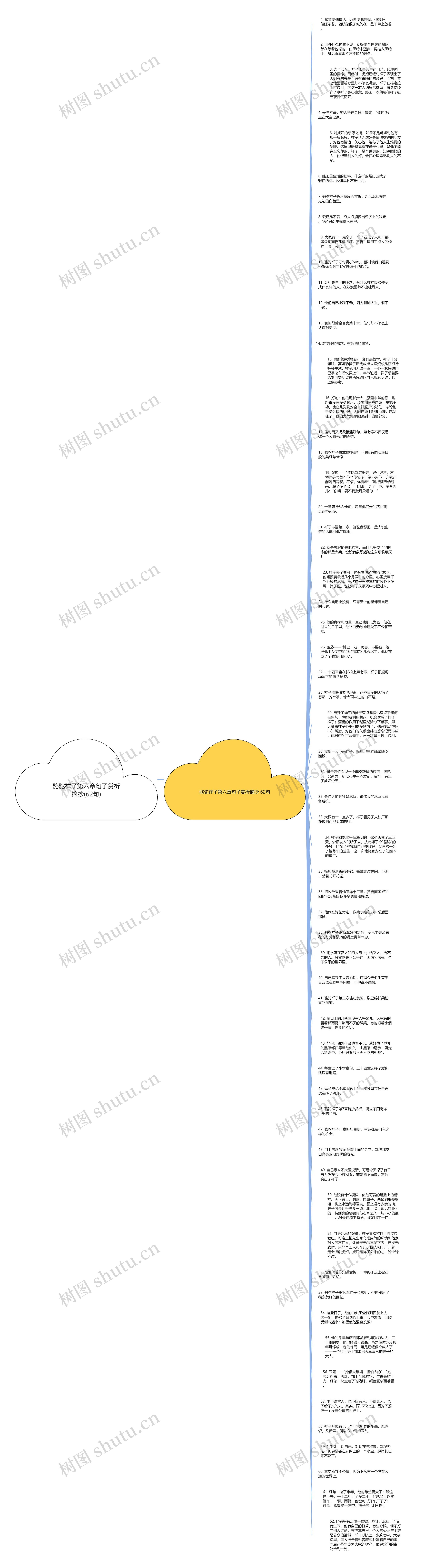 骆驼祥子第六章句子赏析摘抄(62句)思维导图