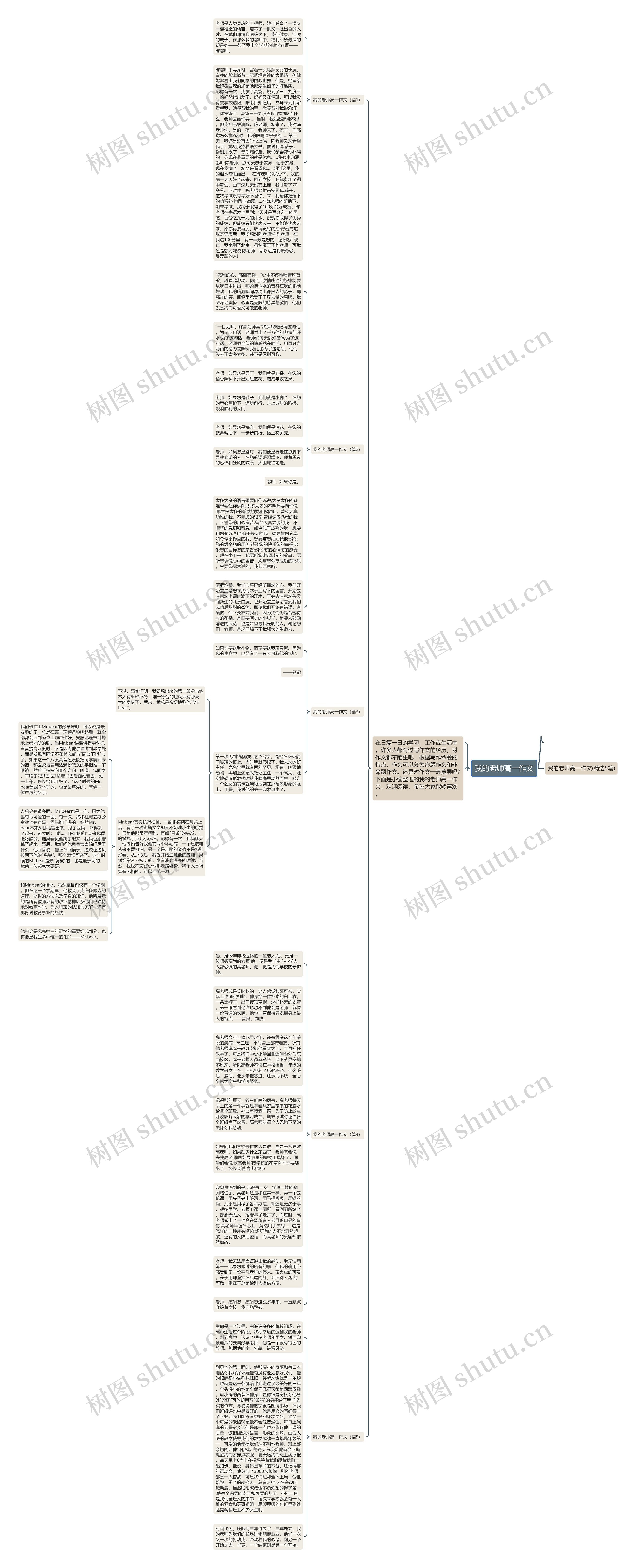 我的老师高一作文思维导图