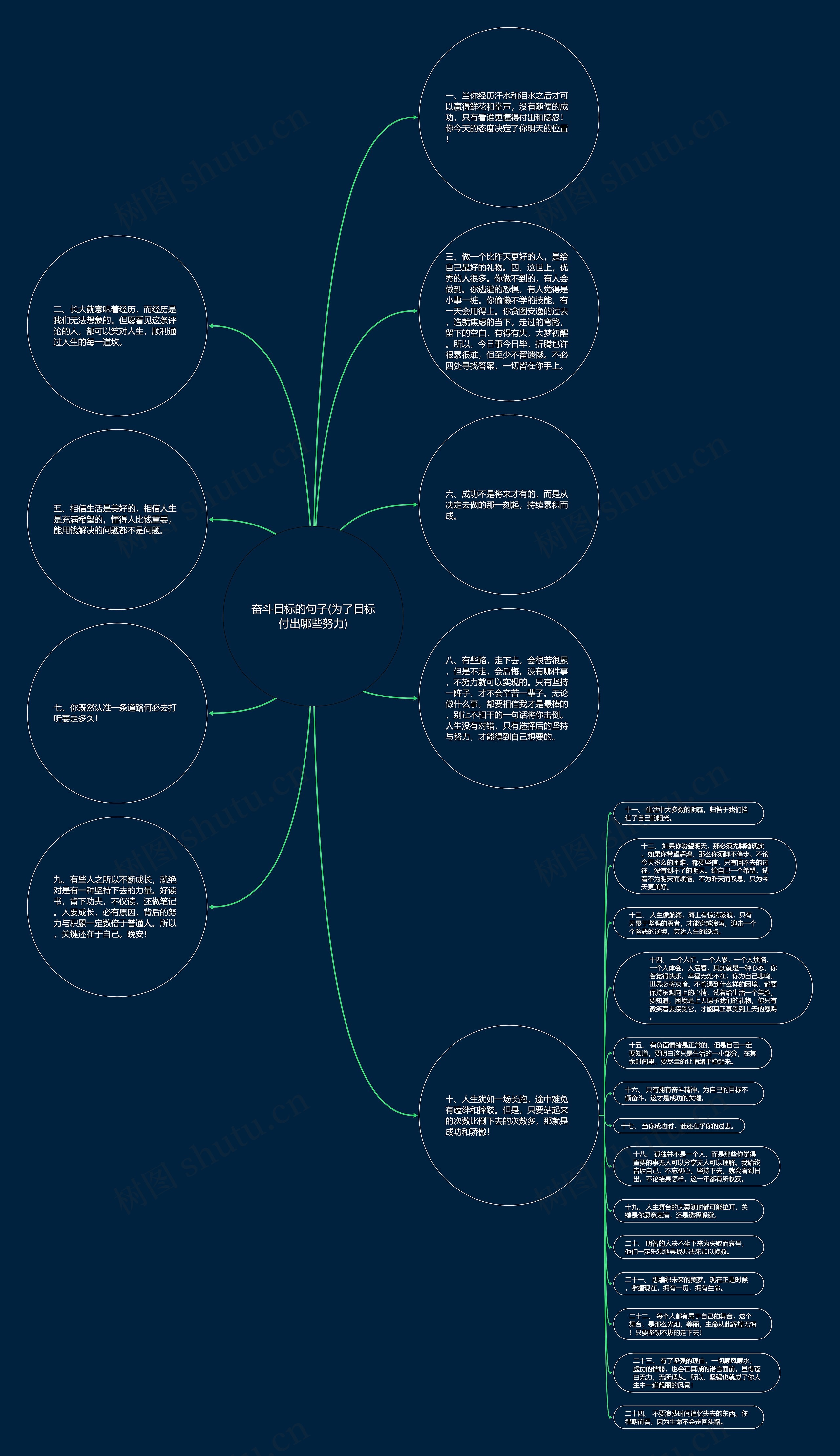 奋斗目标的句子(为了目标付出哪些努力)思维导图
