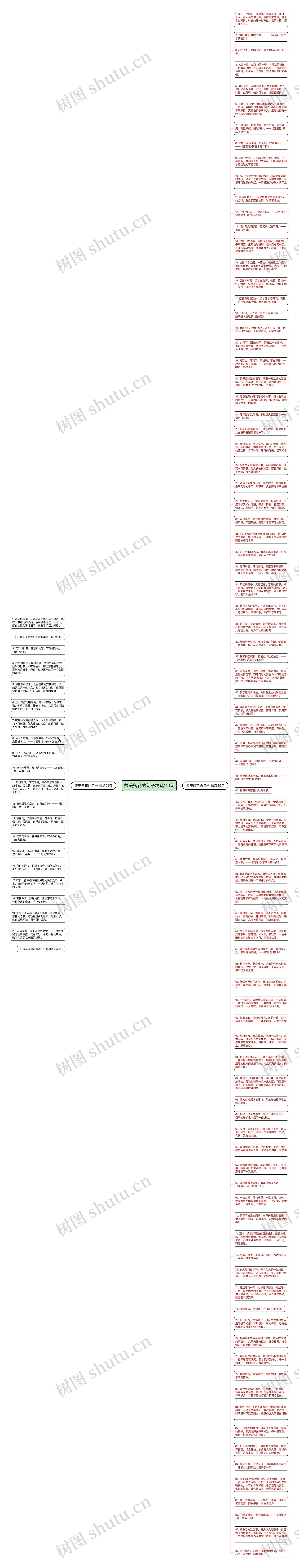 赞美落花的句子精选110句思维导图