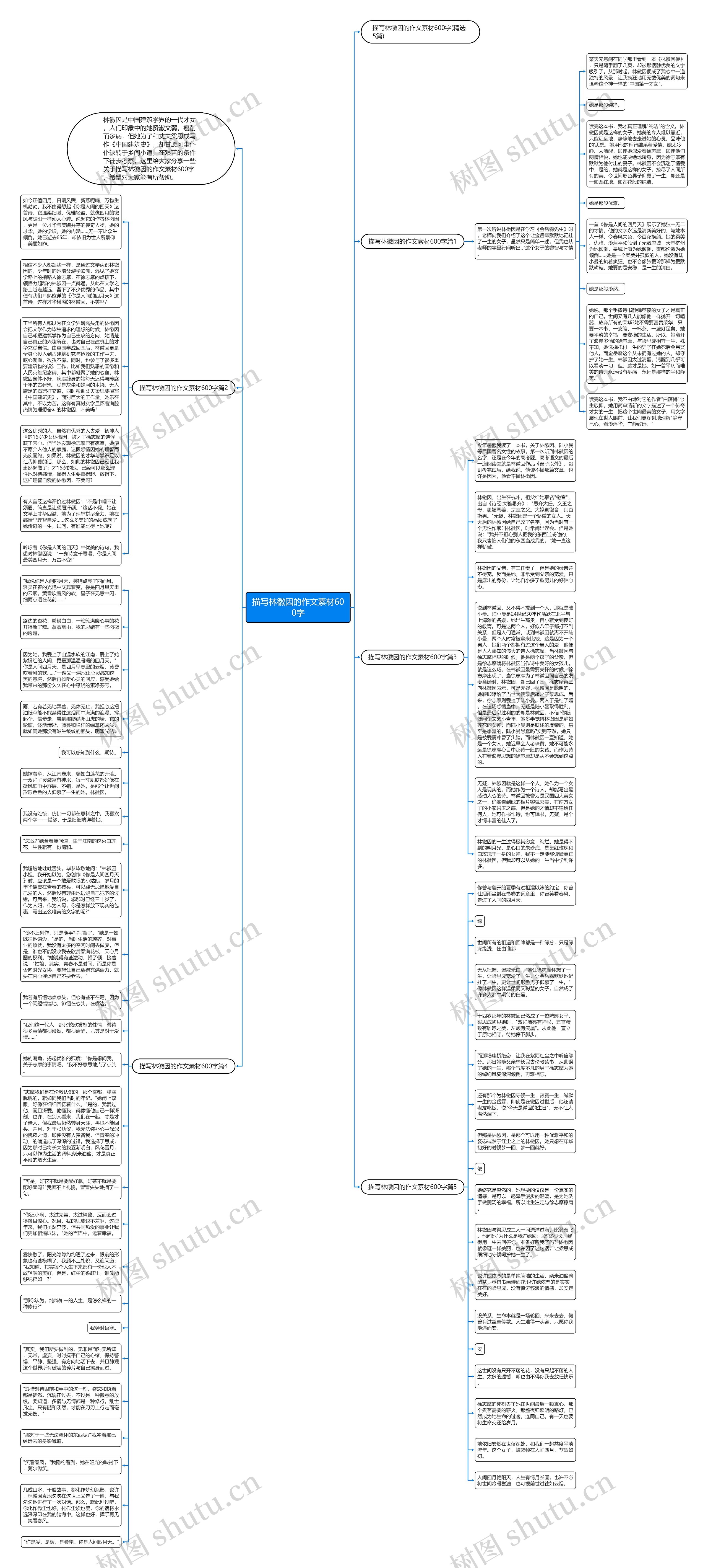 描写林徽因的作文素材600字思维导图