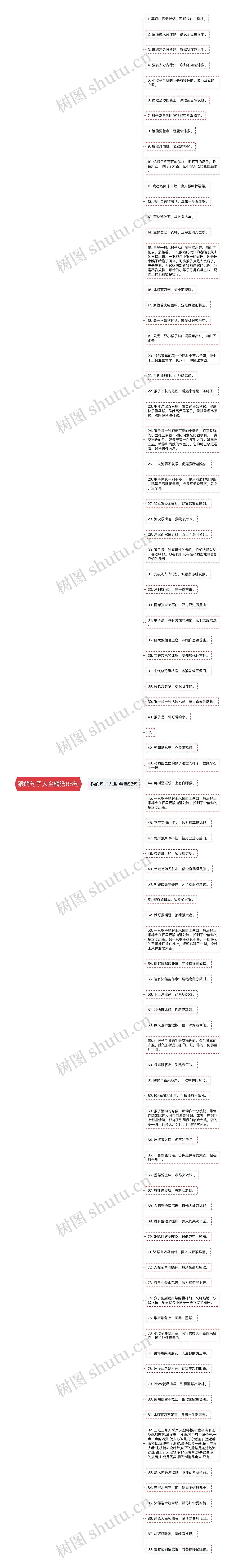 猴的句子大全精选88句思维导图