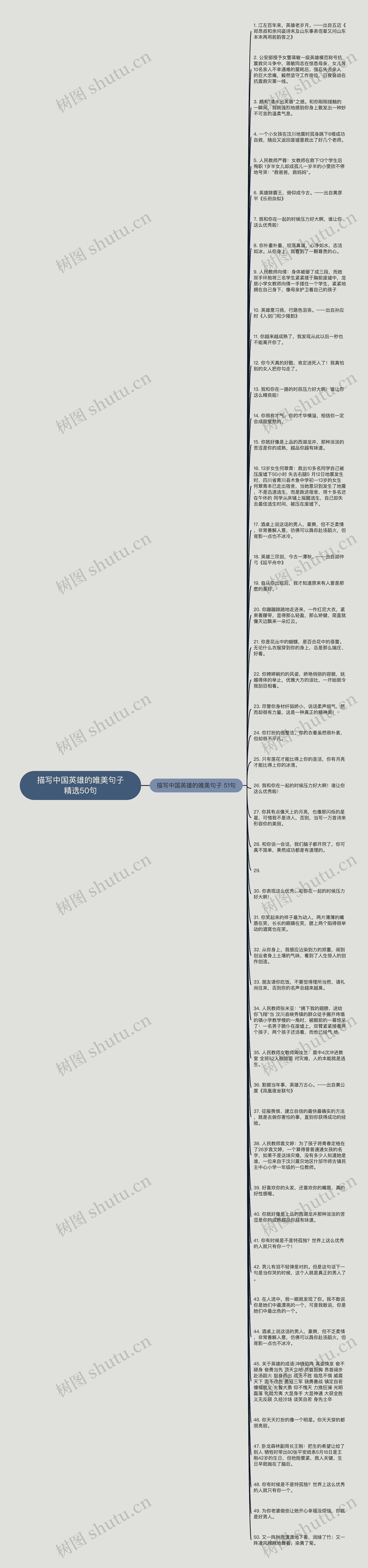 描写中国英雄的唯美句子精选50句思维导图