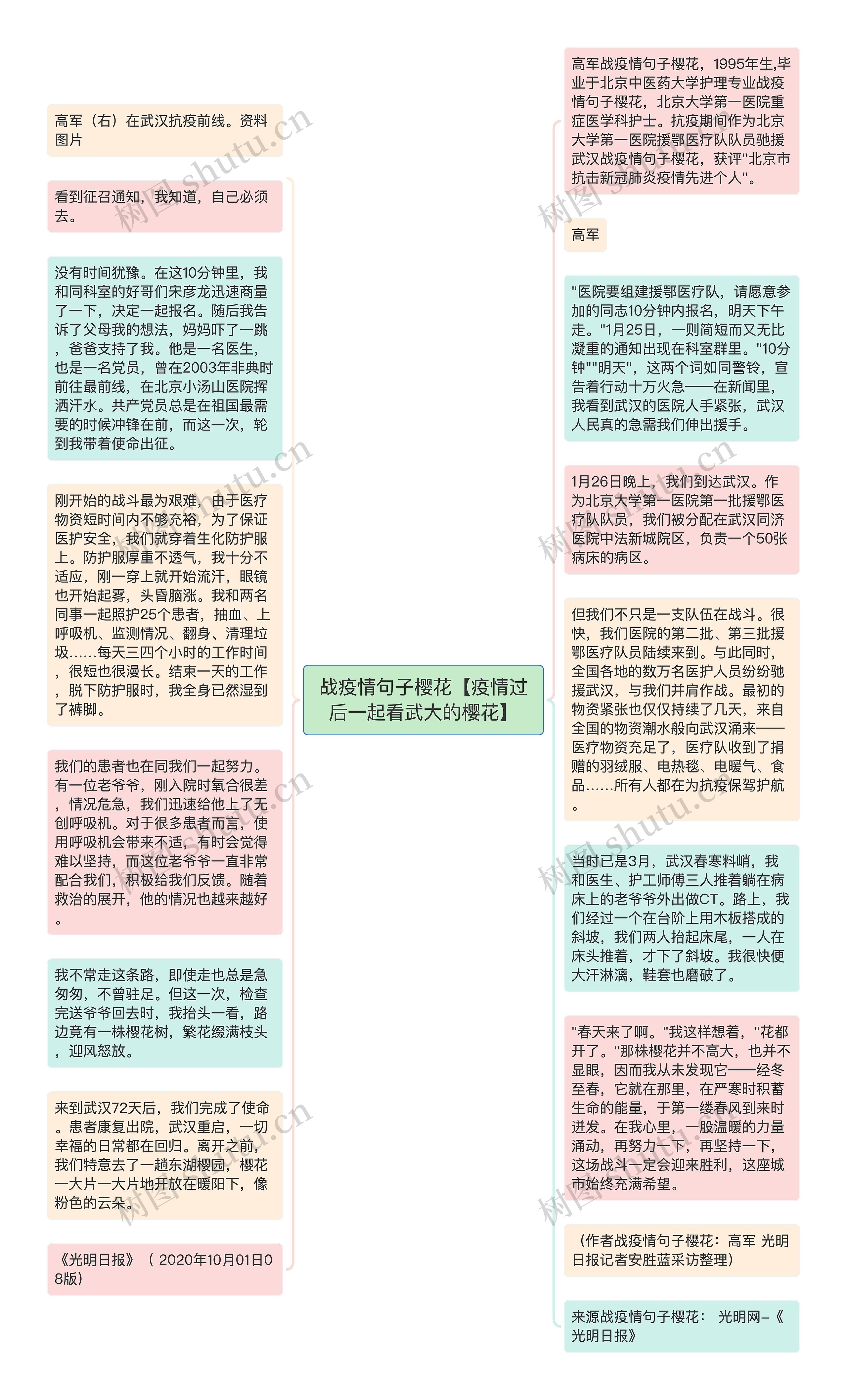 战疫情句子樱花【疫情过后一起看武大的樱花】思维导图高清图 战疫情句子樱花【疫情过后一起看武大的樱花】思维导图