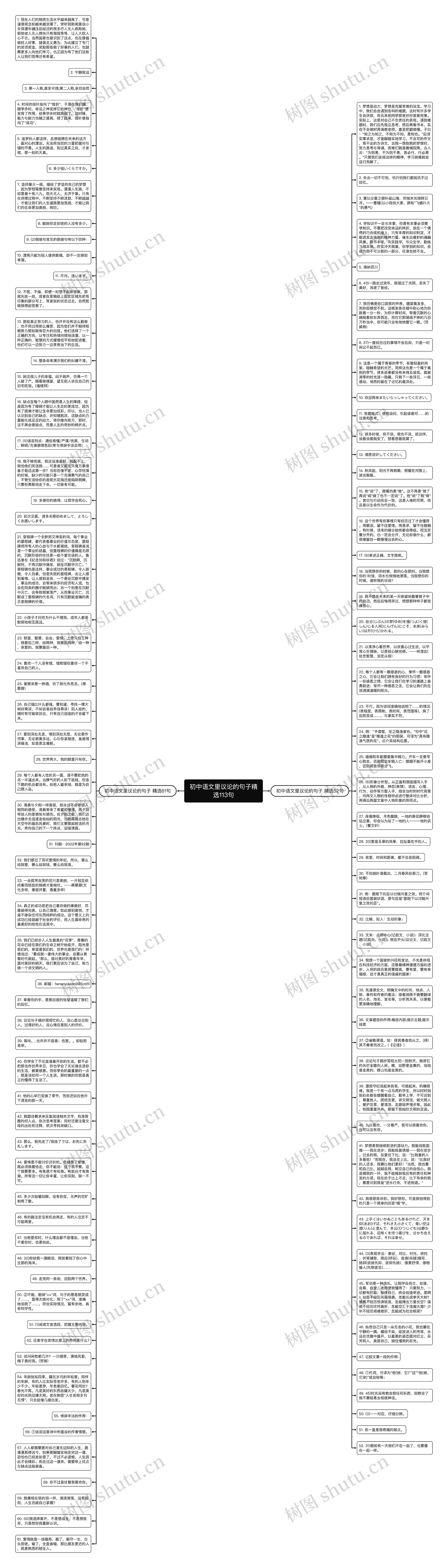 初中语文里议论的句子精选113句思维导图