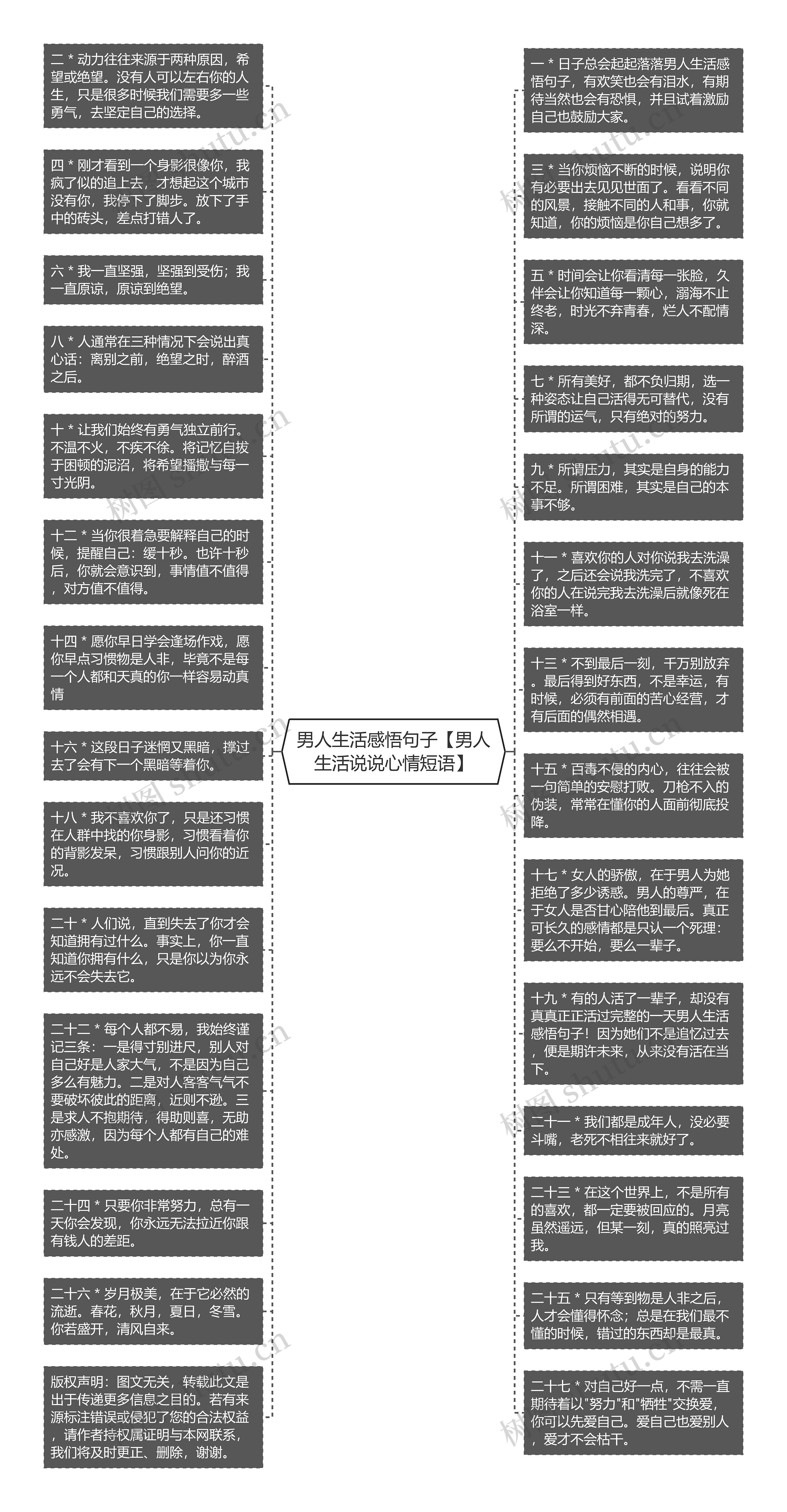 男人生活感悟句子【男人生活说说心情短语】思维导图