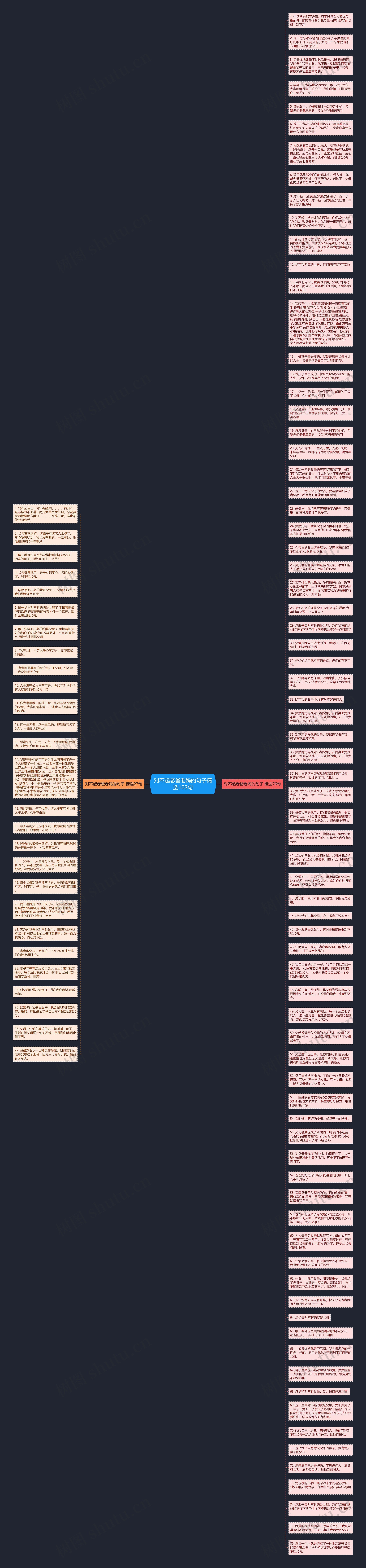 对不起老爸老妈的句子精选103句思维导图