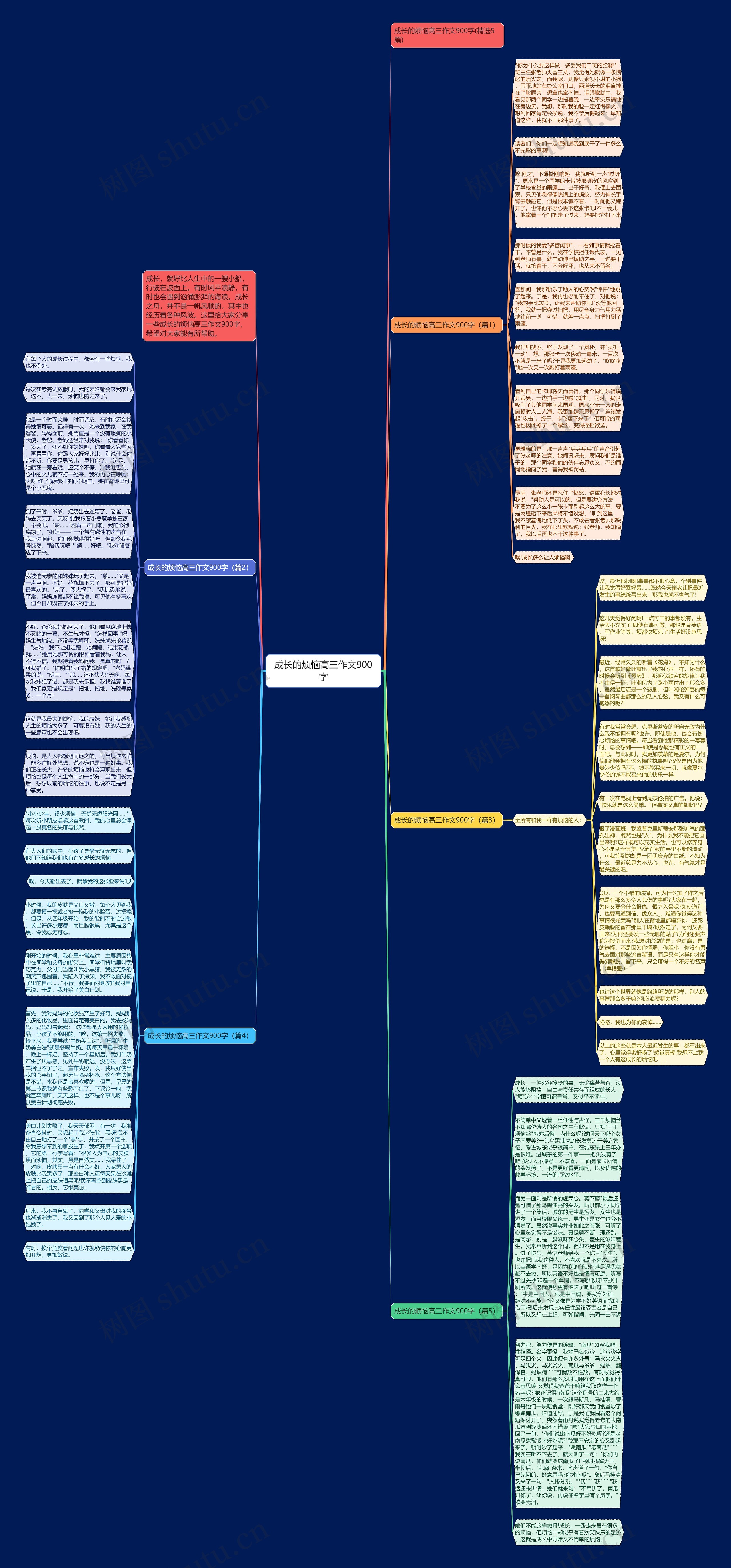 成长的烦恼高三作文900字思维导图