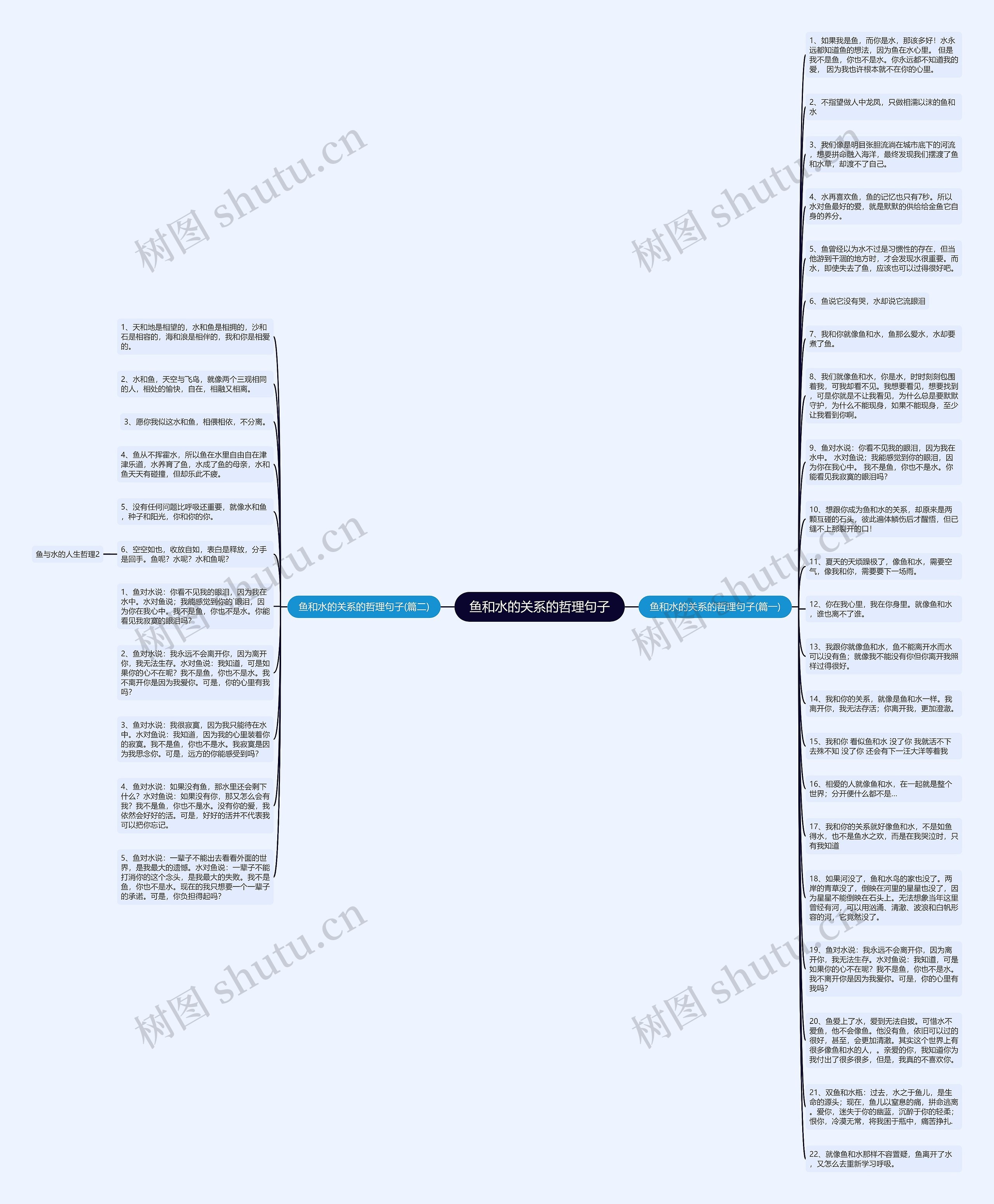 鱼和水的关系的哲理句子思维导图